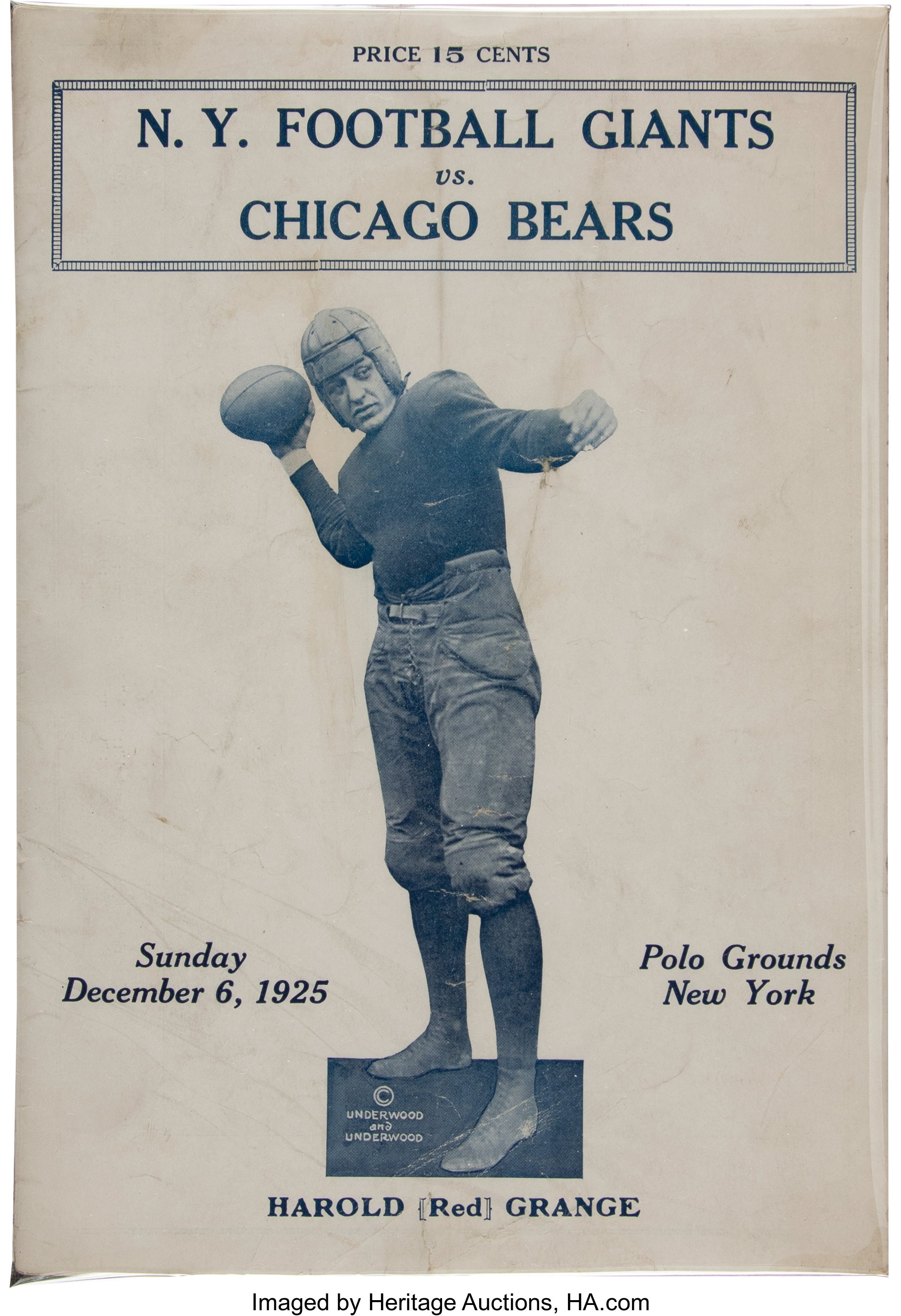 Bears bring 1 star with them vs. Giants, but he's no Red Grange