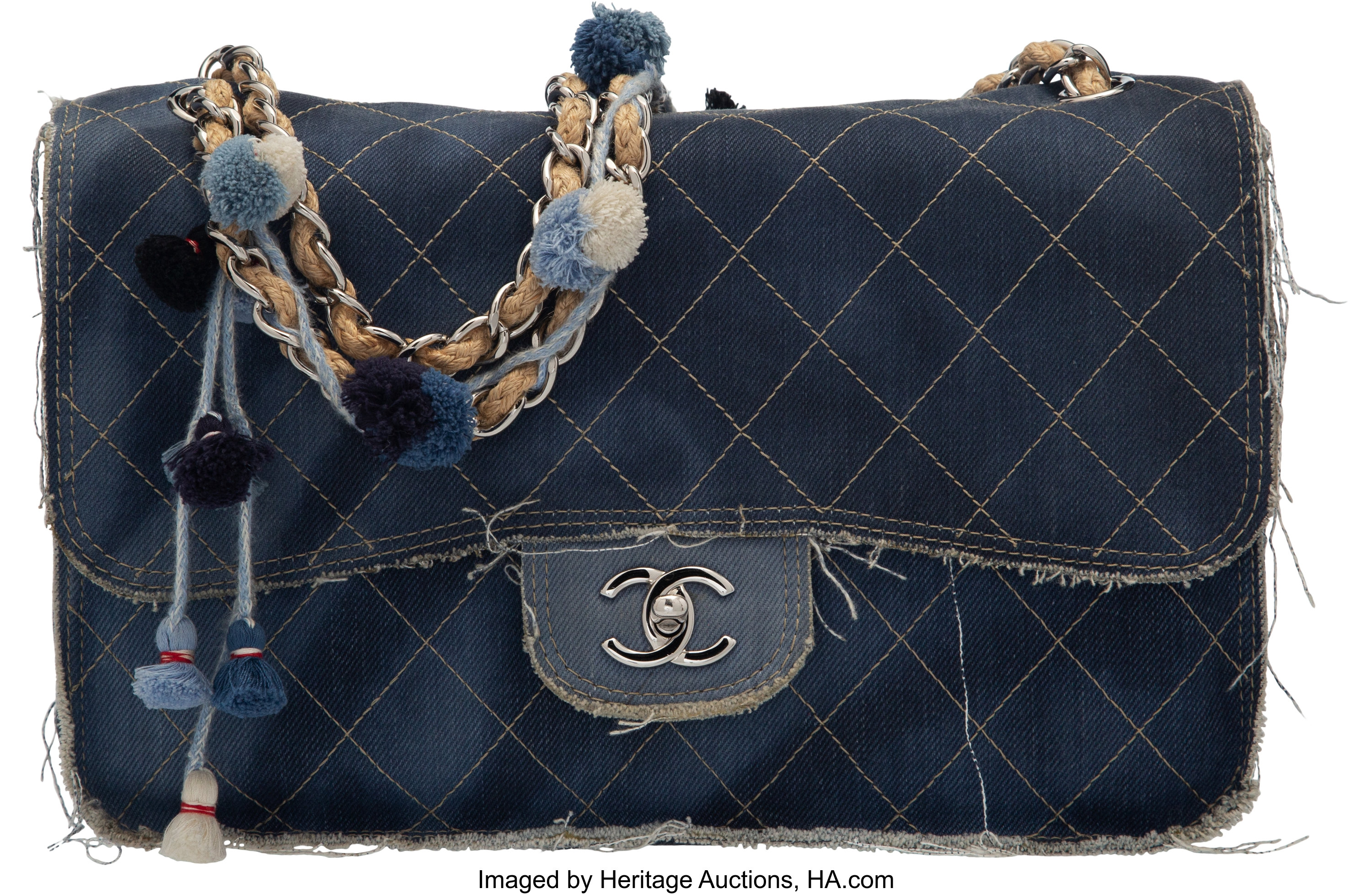 Chanel Paris-Bombay Black Aged Quilted Calfskin Pondicherry Flap