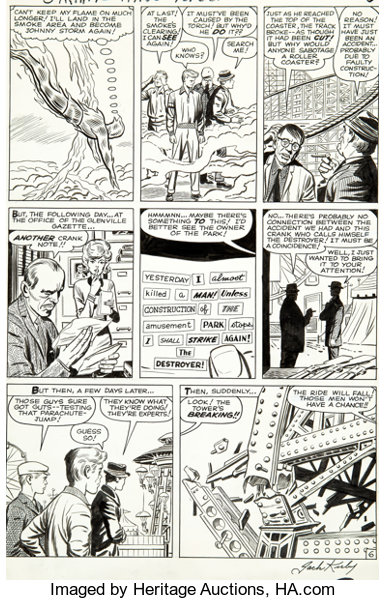 Comic Art For Sale from Coollines Artwork, KIRBY, JACK - Tales To Astonish # 39 pg 1, large size splash fifth Ant-Man issue vs Scarlet Beetle by Comic  Artist(s) Jack Kirby