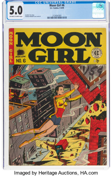 Golden Age (1938-1955):Superhero, Moon Girl #6 (EC, 1949) CGC VG/FN 5.0 Off-white to white pages....