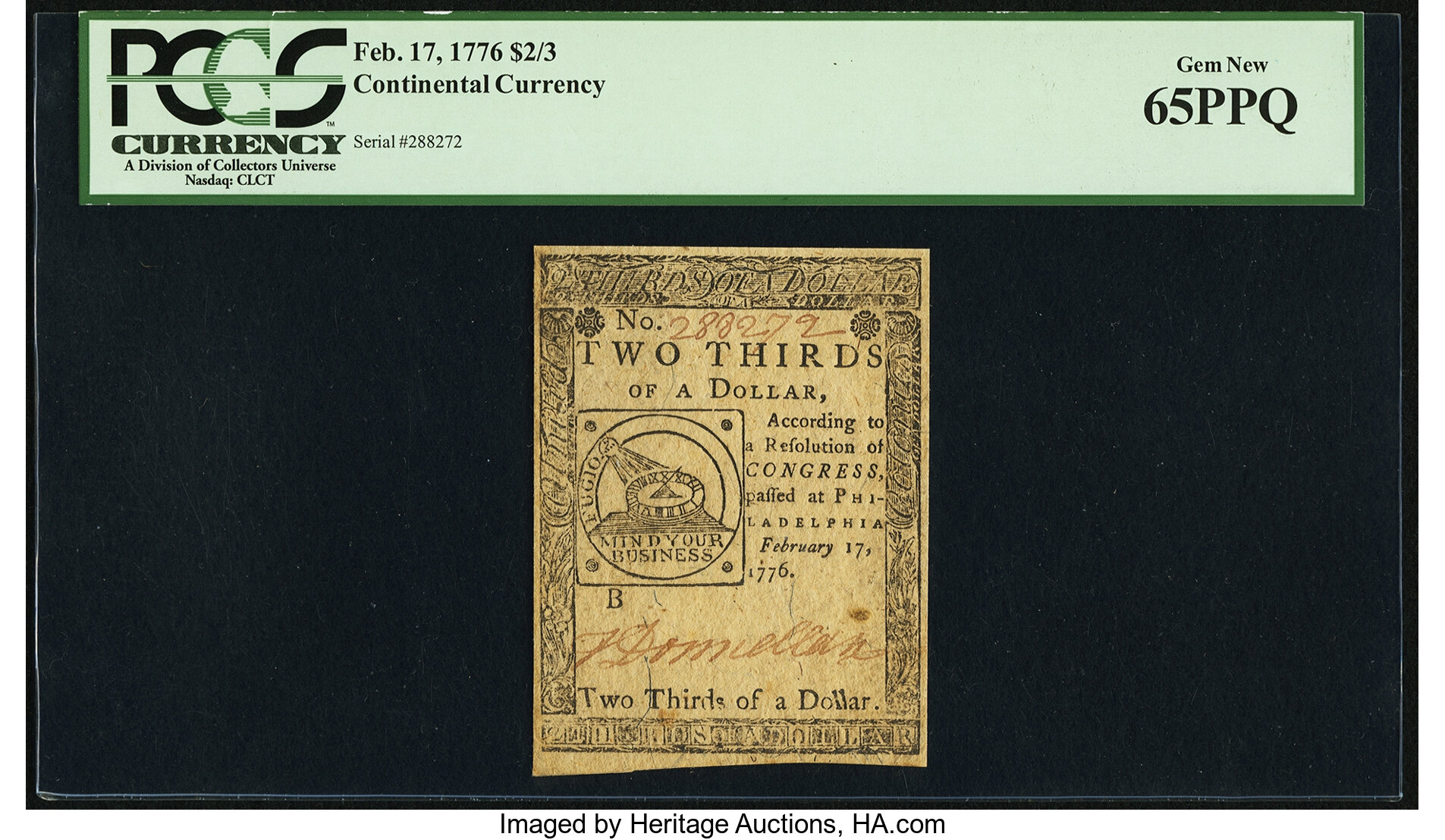 Continental Currency: February 17, 1776