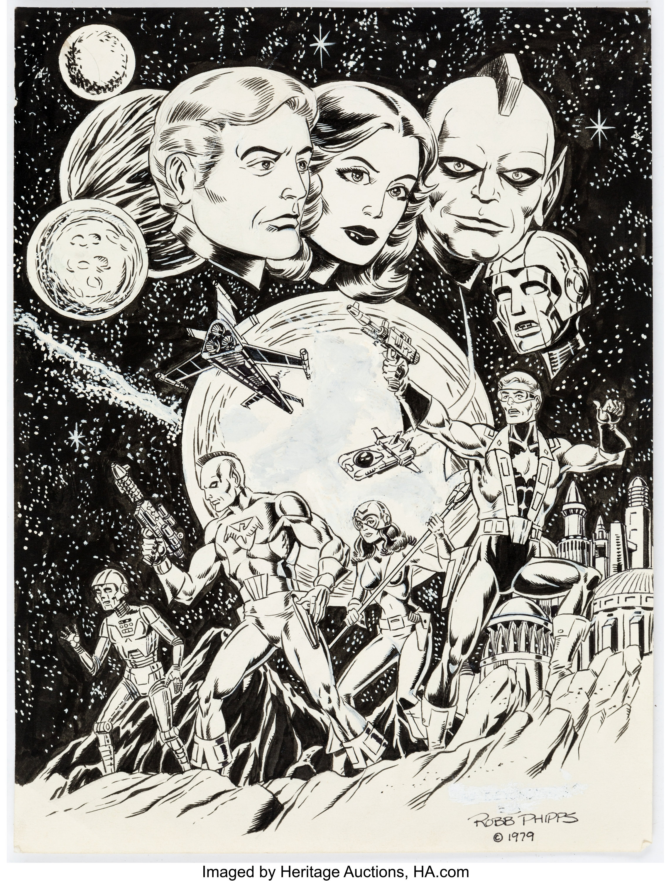 Robb Phipps Captain Beyond Cover And Story Page Original Art Group Lot Heritage Auctions