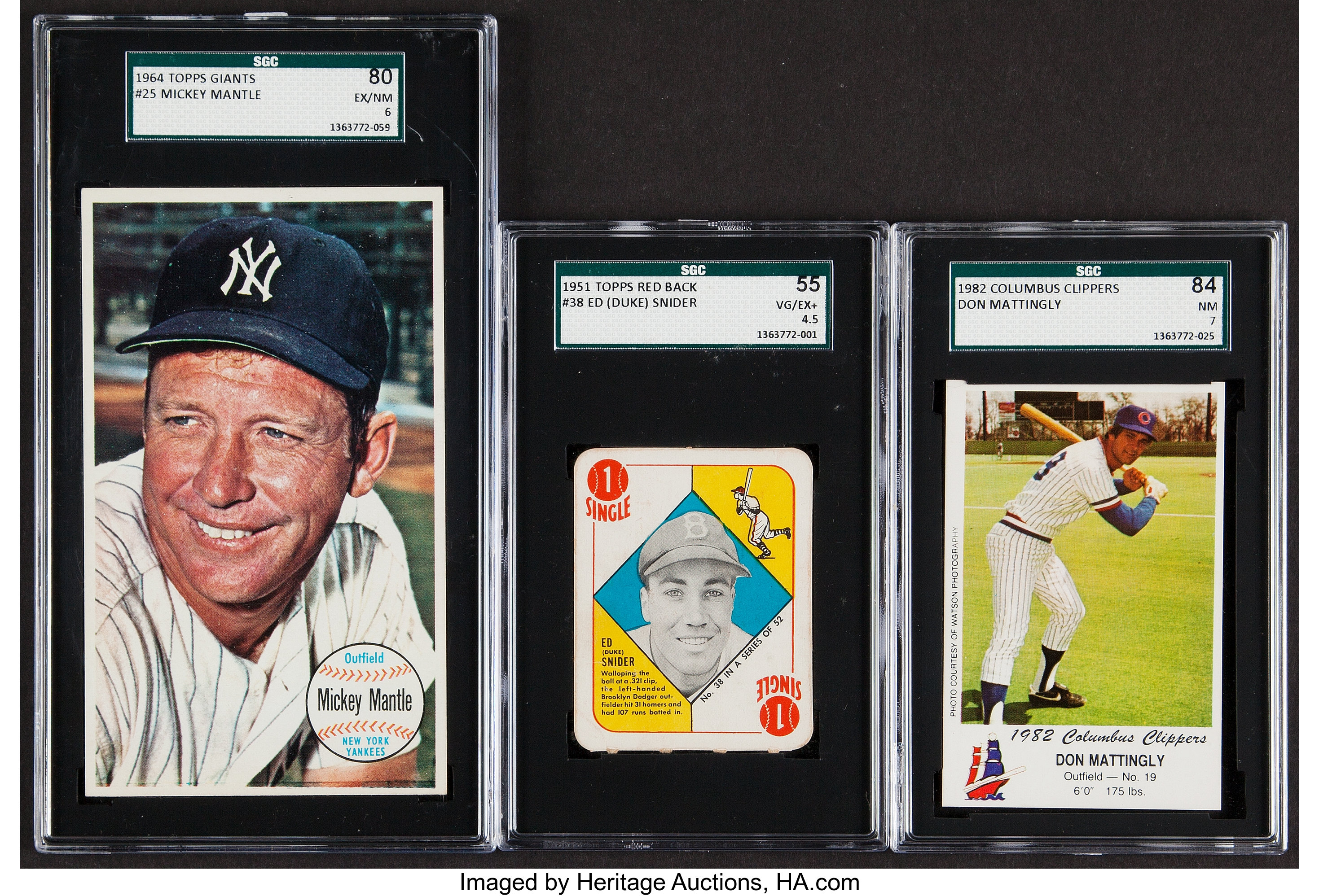 1964 Topps Giants #25 Mickey Mantle New York Yankees Baseball Card Sgc 7 Nm