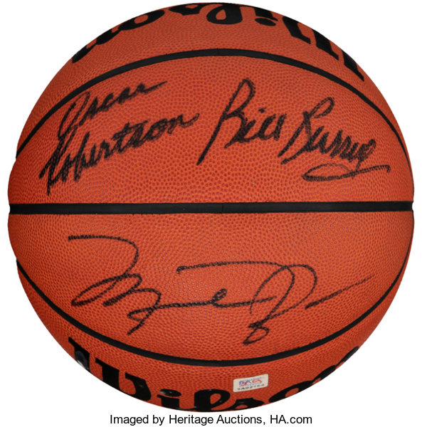 Michael Jordan, Magic Johnson & Larry Bird Signed Basketball with