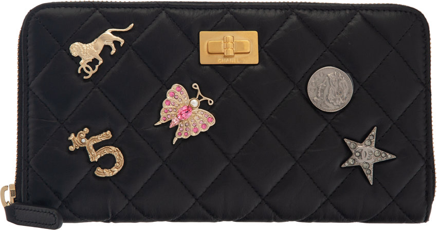 Chanel Black Quilted Aged Calfskin Leather Lucky Charms 2.55