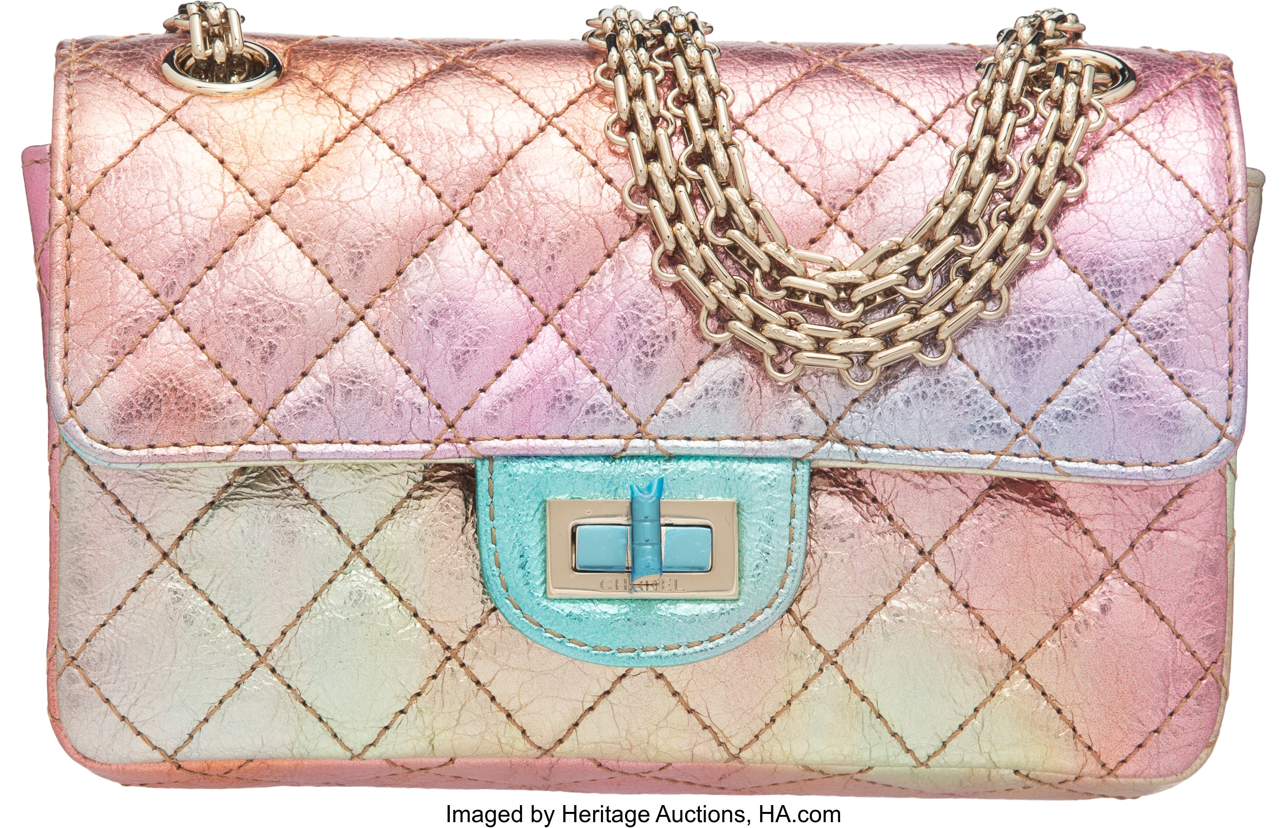Chanel Limited Edition Iridescent Quilted Aged Goat Skin 2.55, Lot #58137