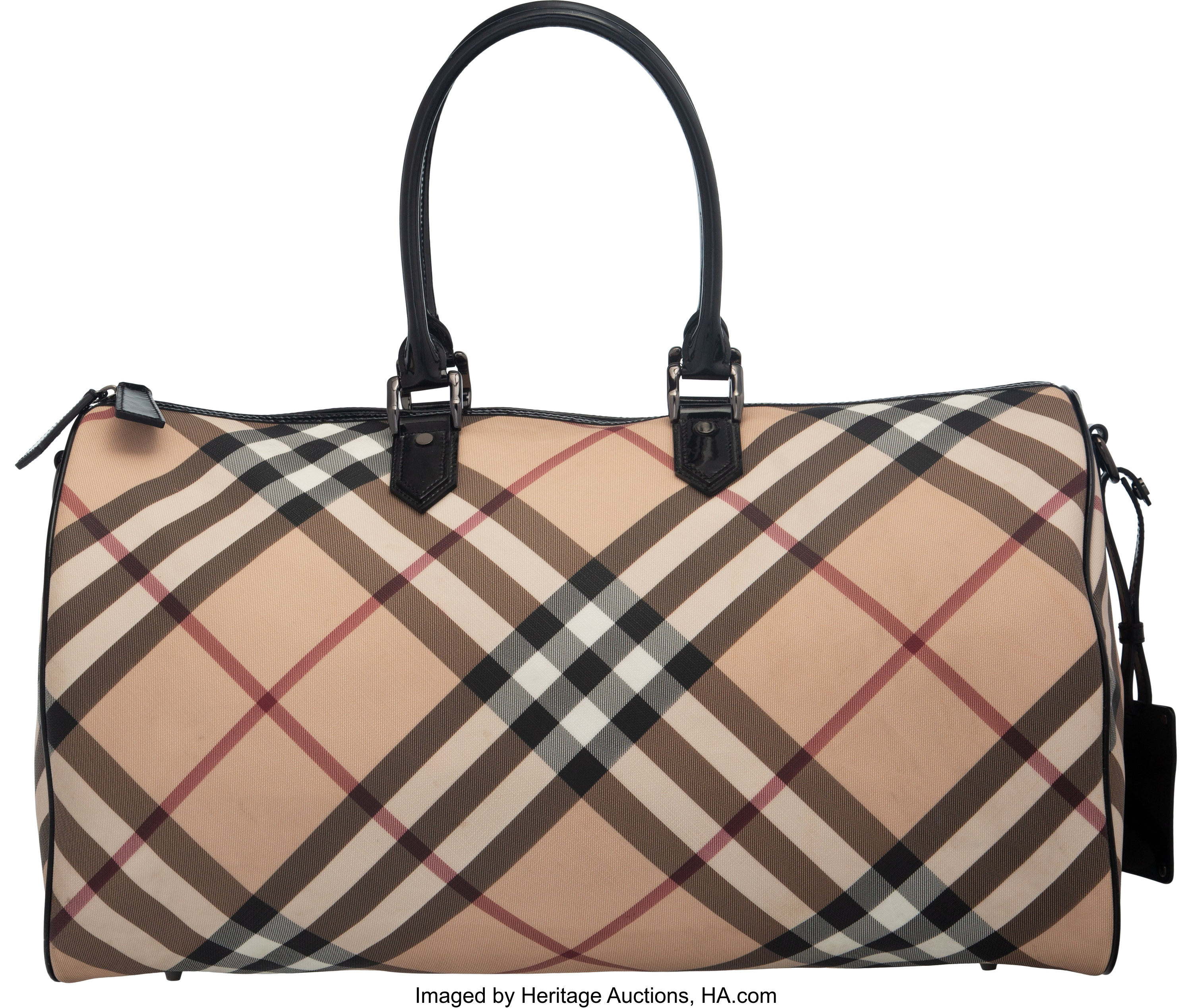 Burberry Coated Fabric Boston Bag