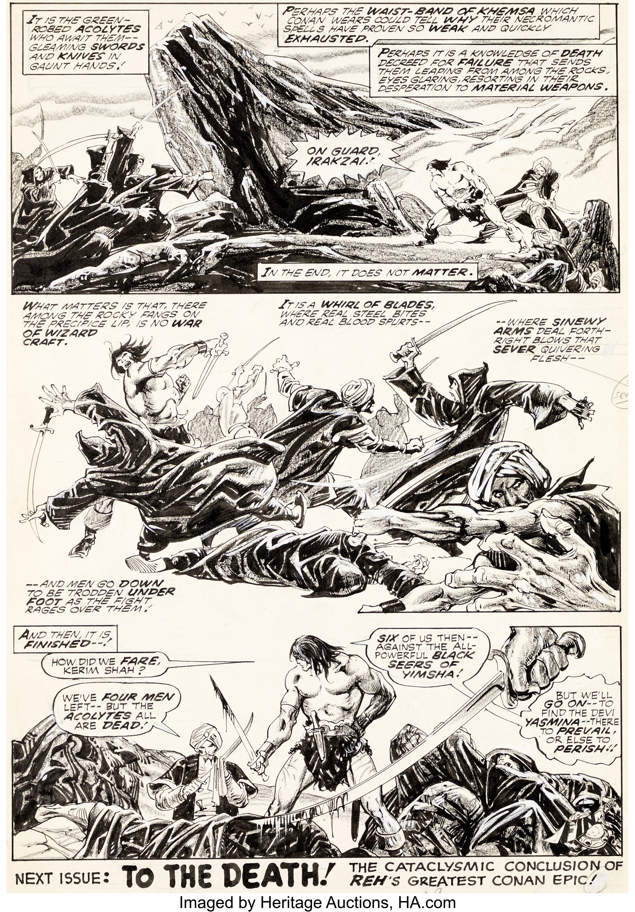 John Buscema and Alfredo Alcala Savage Sword of Conan #18 Planche | Lot ...