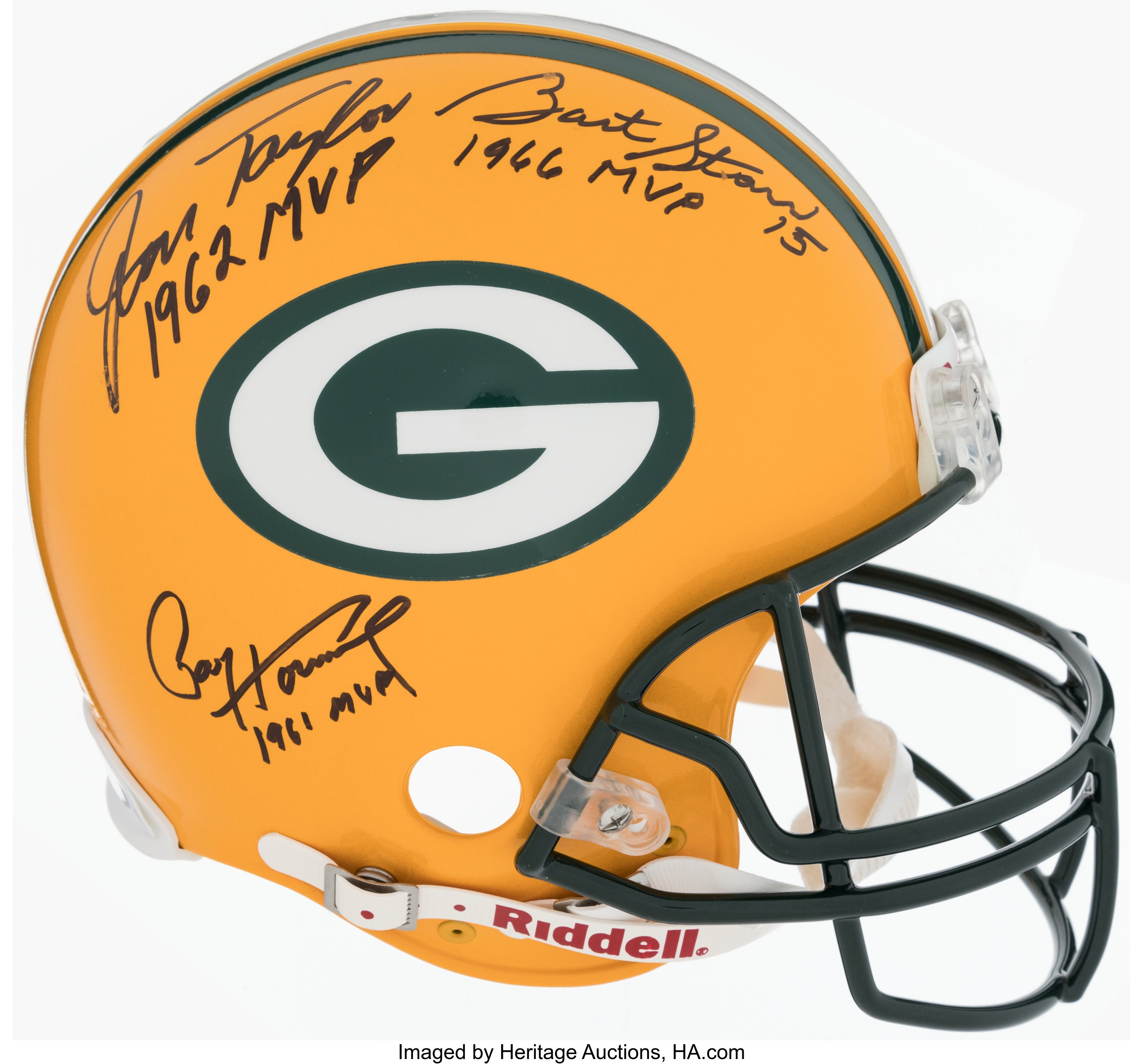 Brett Favre, Bart Starr Aaron Rodgers Green Bay Packers Fanatics Authentic  Autographed Mini Helmet PSA