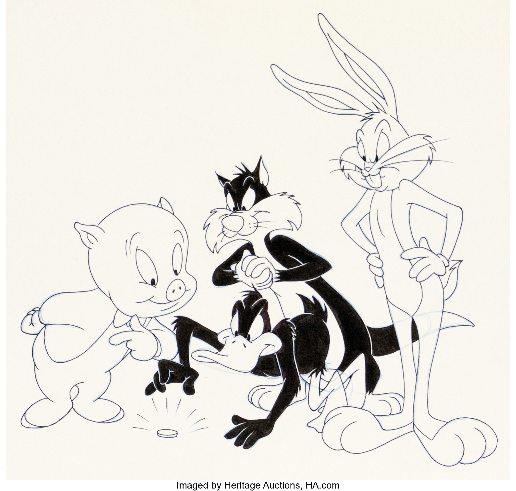 Bugs Bunny et Ses Amis Planche Originale (Warner Bros, 1960s).... | Lot ...