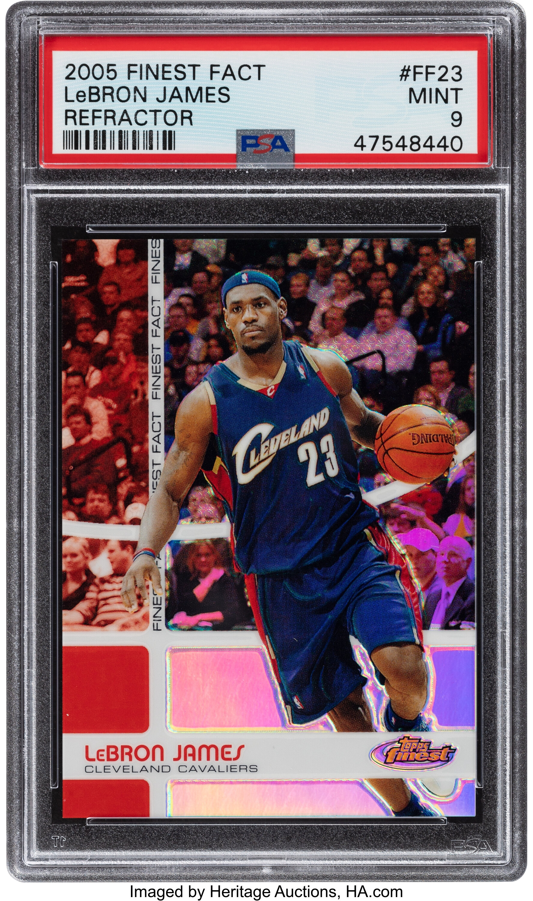 2005 Finest Fact LeBron James (Refractor) #FF23 PSA Mint 9 - #'d