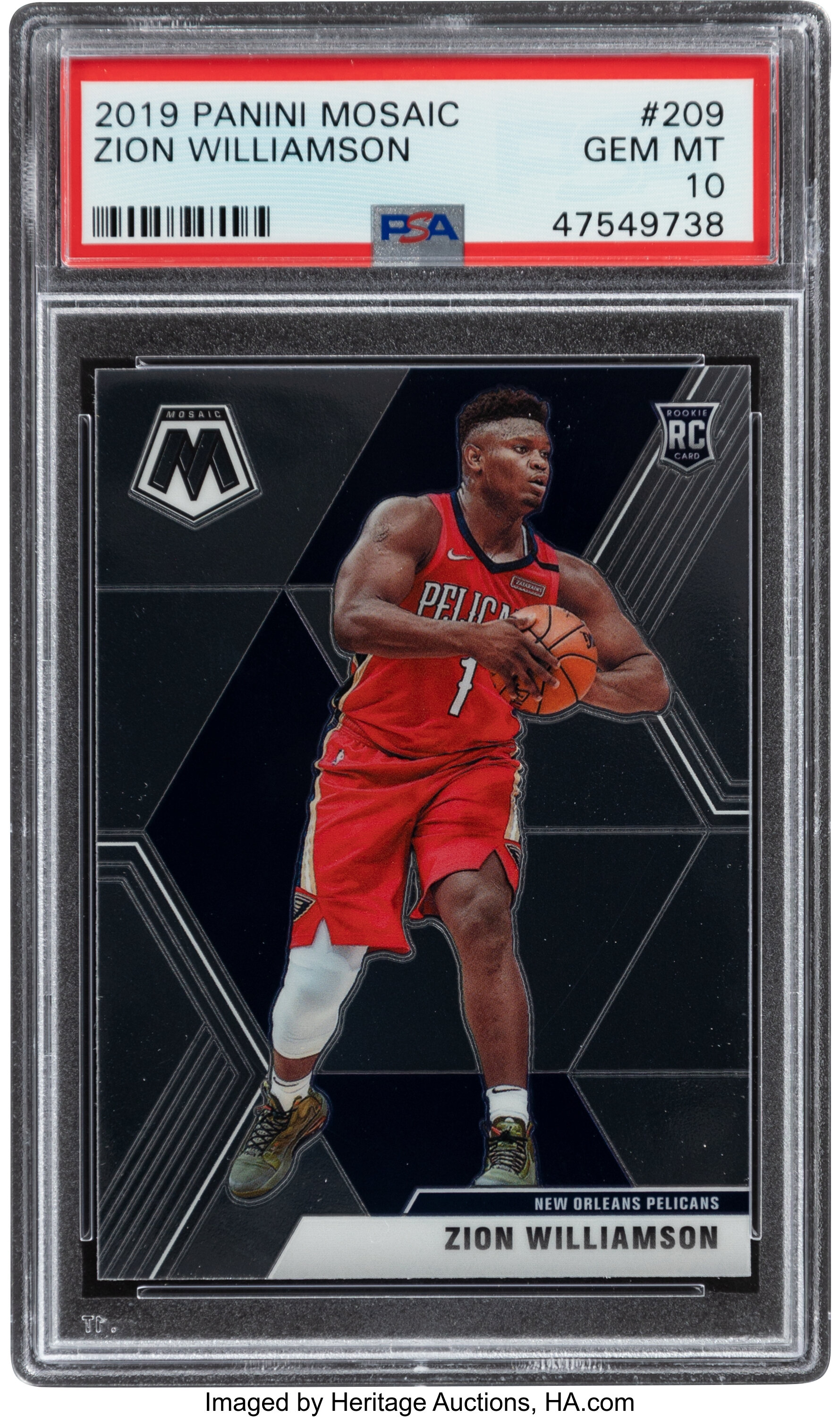 2019 Panini Mosaic Zion Williamson (Red Jersey) #209 PSA Gem Mint | Lot  #53147 | Heritage Auctions