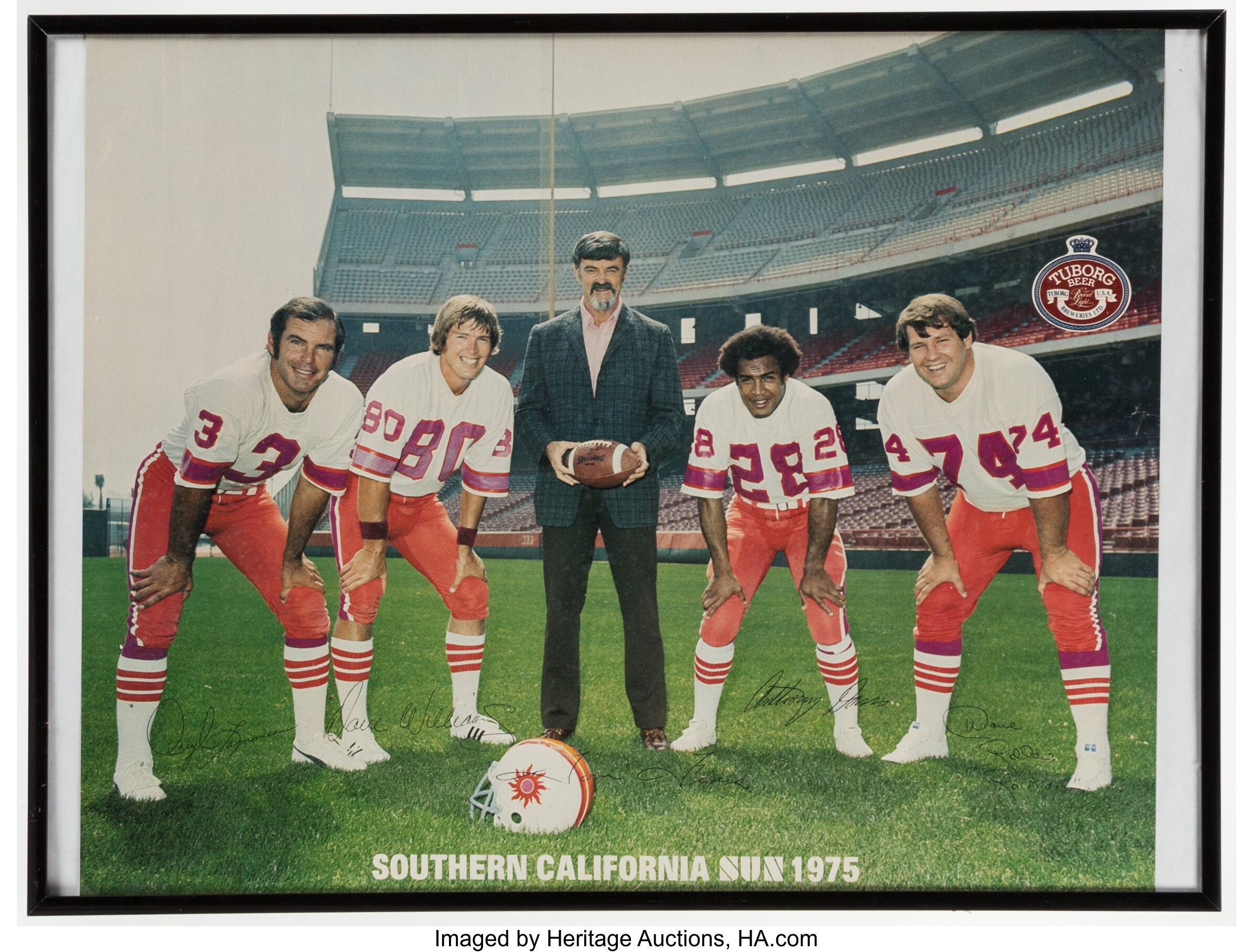 1975 Southern California Sun Promotional Poster.... Football | Lot ...