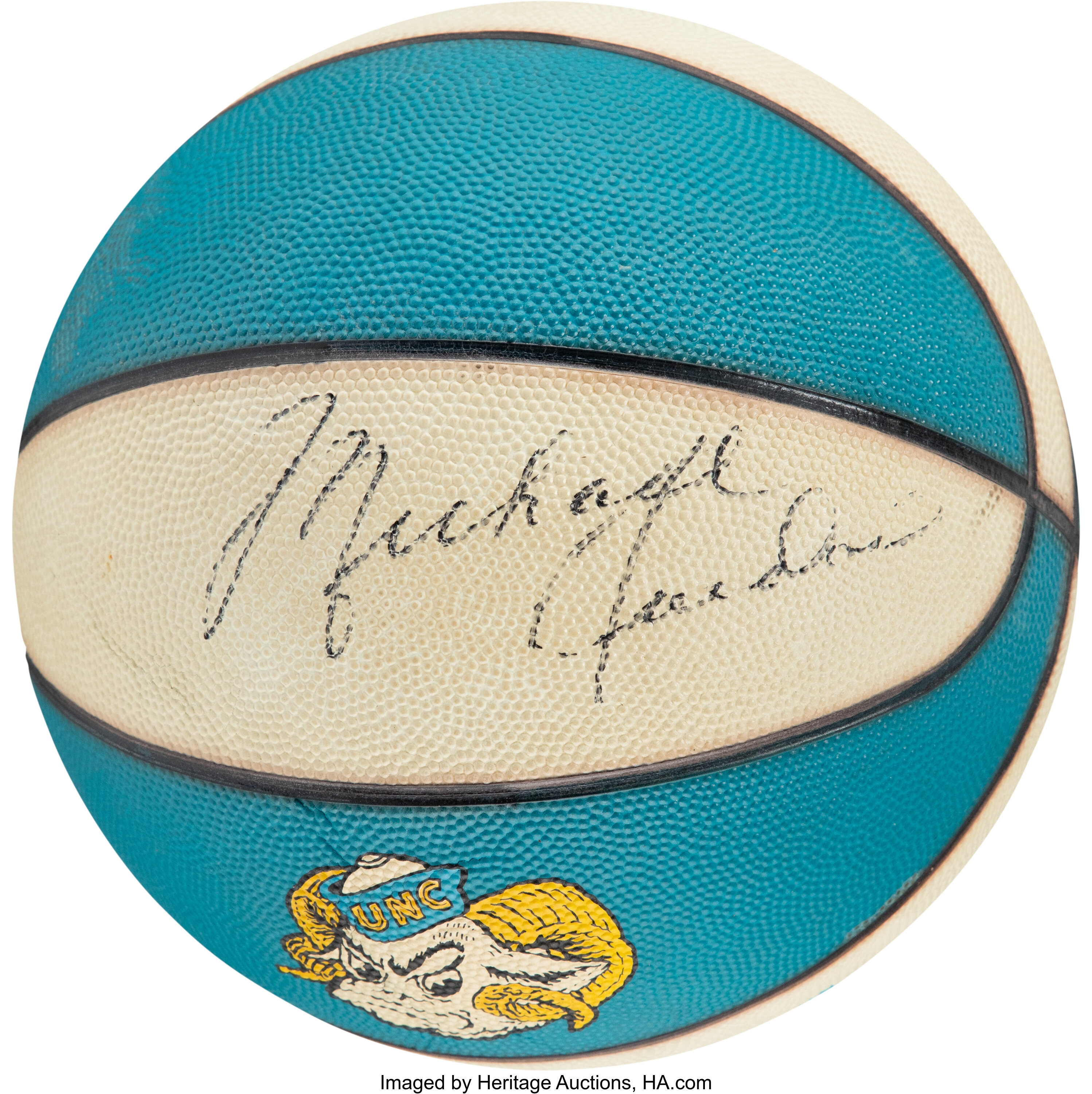 Circa 1983 Michael Jordan UNC Signed Basketball Early Single