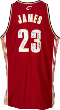 LeBron James 2007-08 NBA Hot Prospects Property of Cavs XL Red Hot GU  Jersey /25