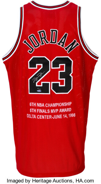 2000's Michael Jordan Signed Chicago Bulls Stats UDA Jersey. , Lot  #53245