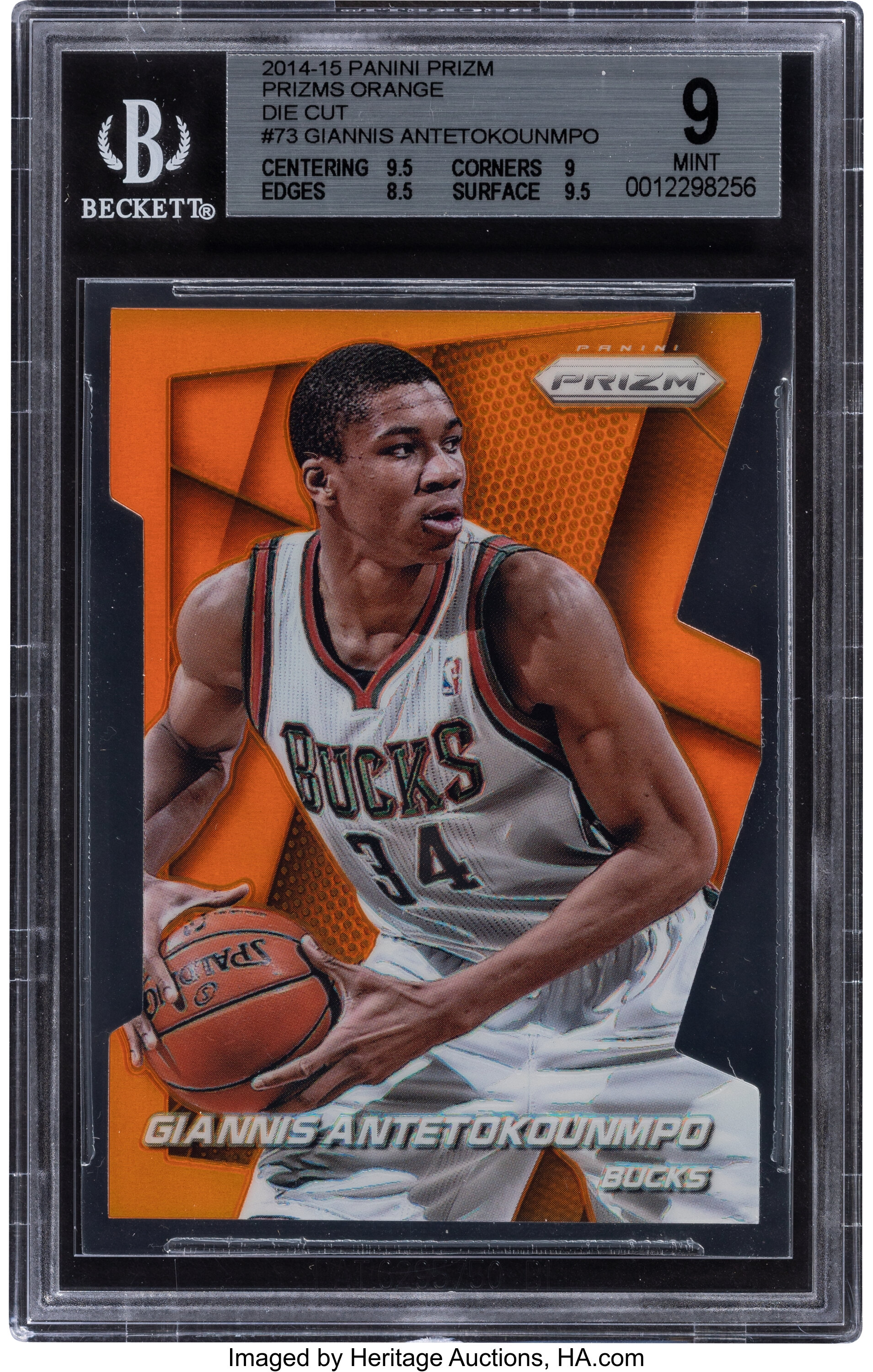 2014 Panini Prizm Giannis Antetokounmpo (Orange Prizms Die Cut