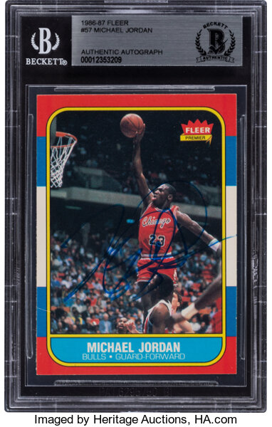 Michael Jordan Signed 1986 Star Co. #9 Chicago Bulls Card BAS