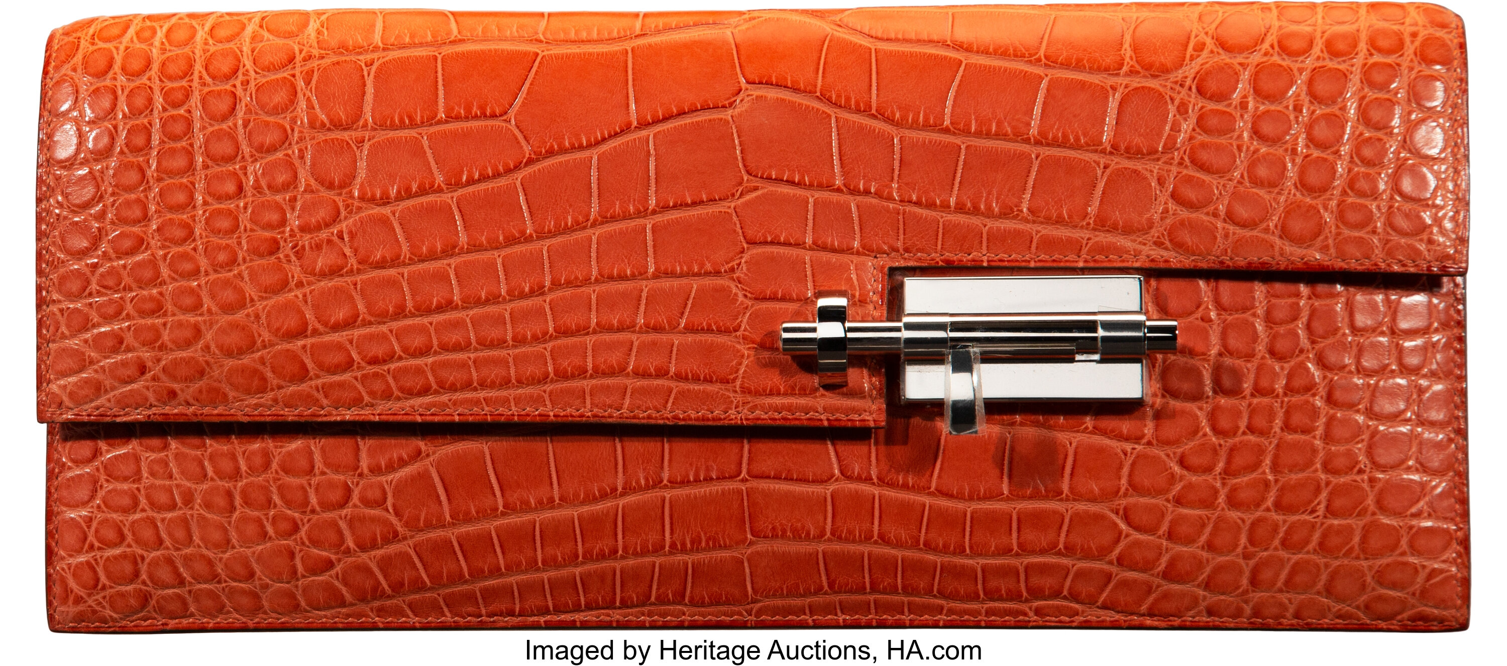 Hermes Verrou Crocodile Clutch Bag