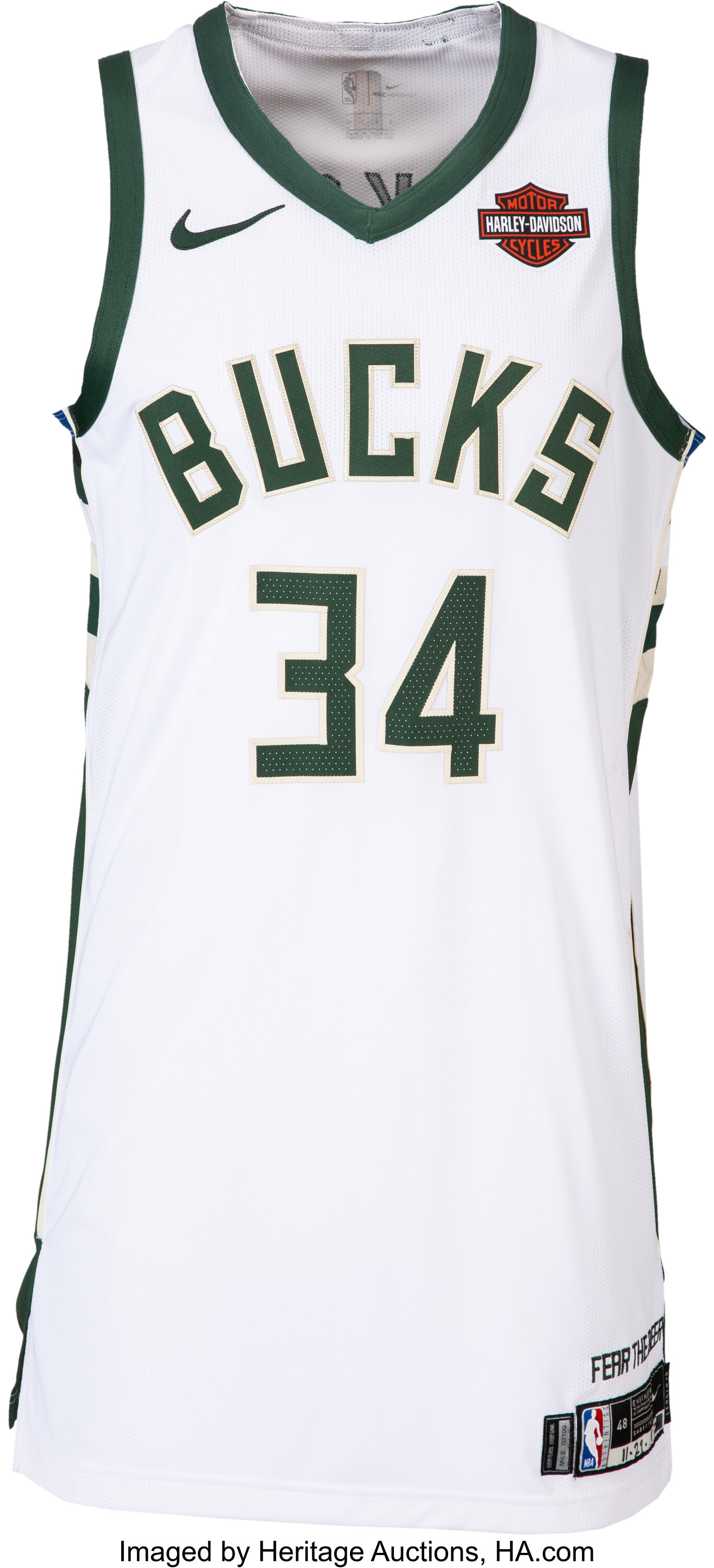 2019 Giannis Antetokounmpo Game Worn Milwaukee Bucks Jersey Photo Lot 53344 Heritage Auctions