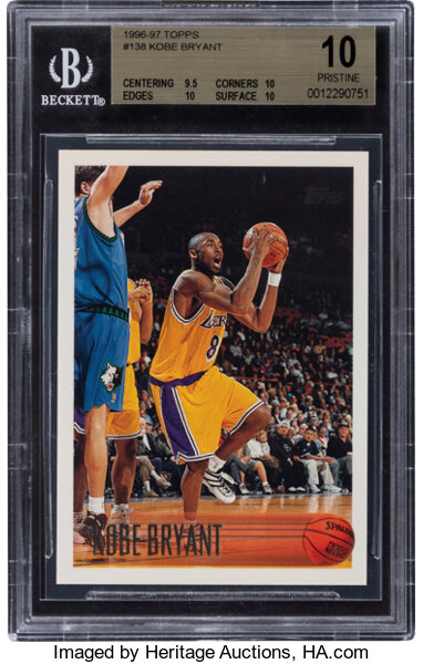 1996 Topps Kobe Bryant #138 BGS Pristine 10 - With Three 