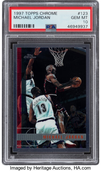 1997 Topps Chrome Michael Jordan #123 PSA Gem Mint 10. | Lot