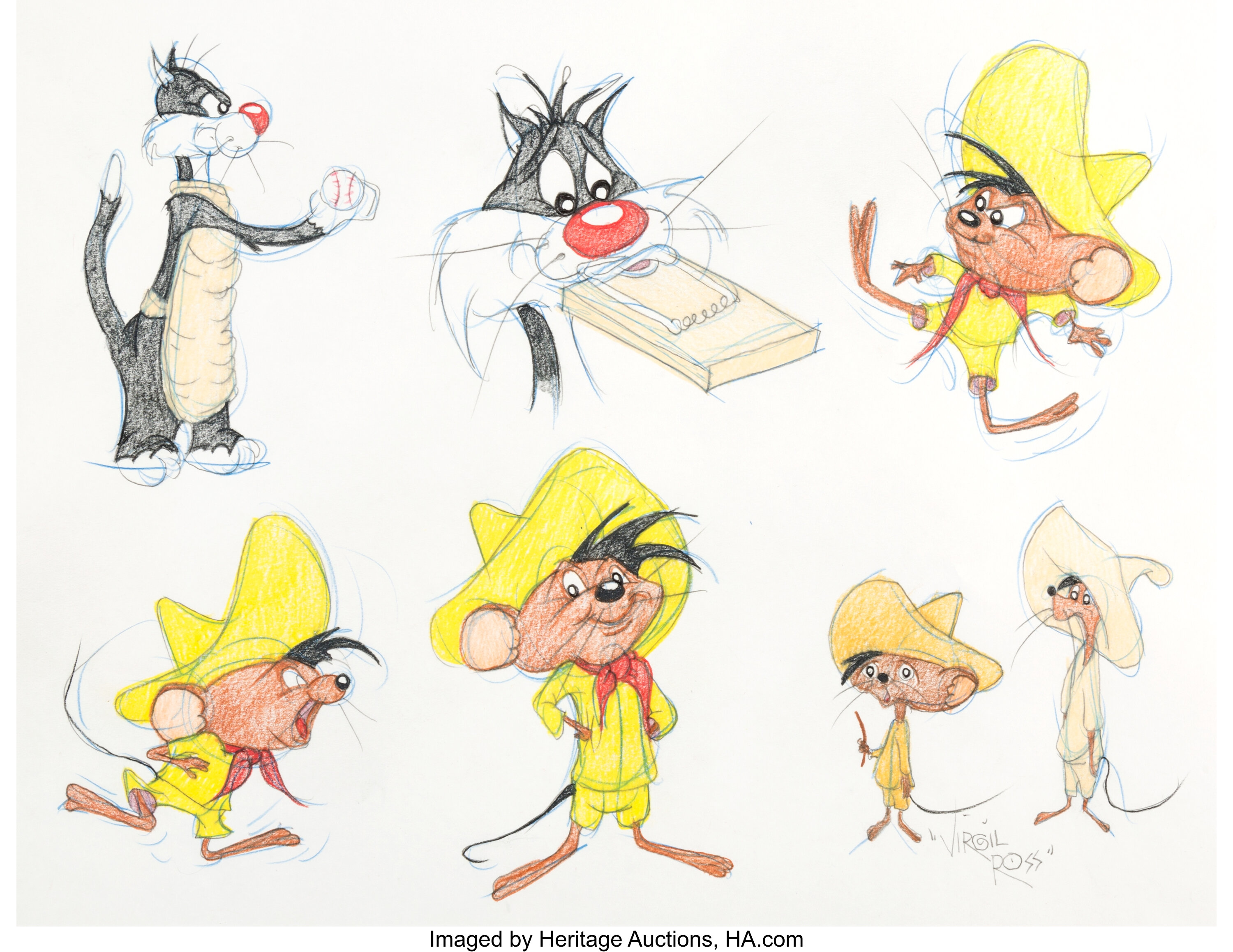 Warner Bros. SPEEDY GONZALES Full-figure Animation Drawing of the