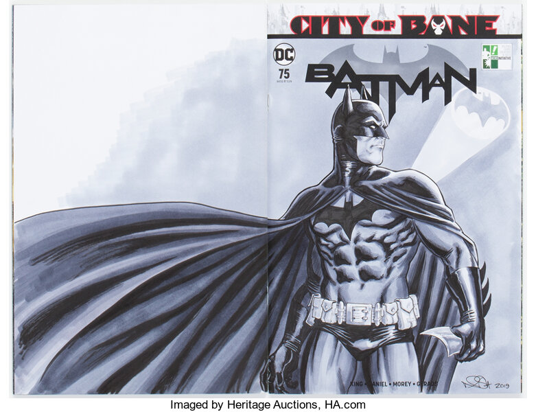 Nicola Scott Batman #75 Wraparound Sketch Cover Variant Original | Lot  #11088 | Heritage Auctions