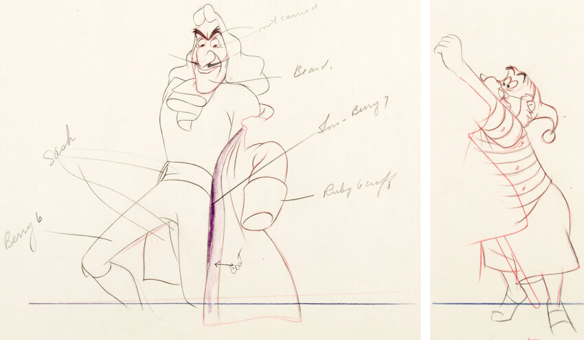 Animation Collection: Original Production Drawing of Captain Hook