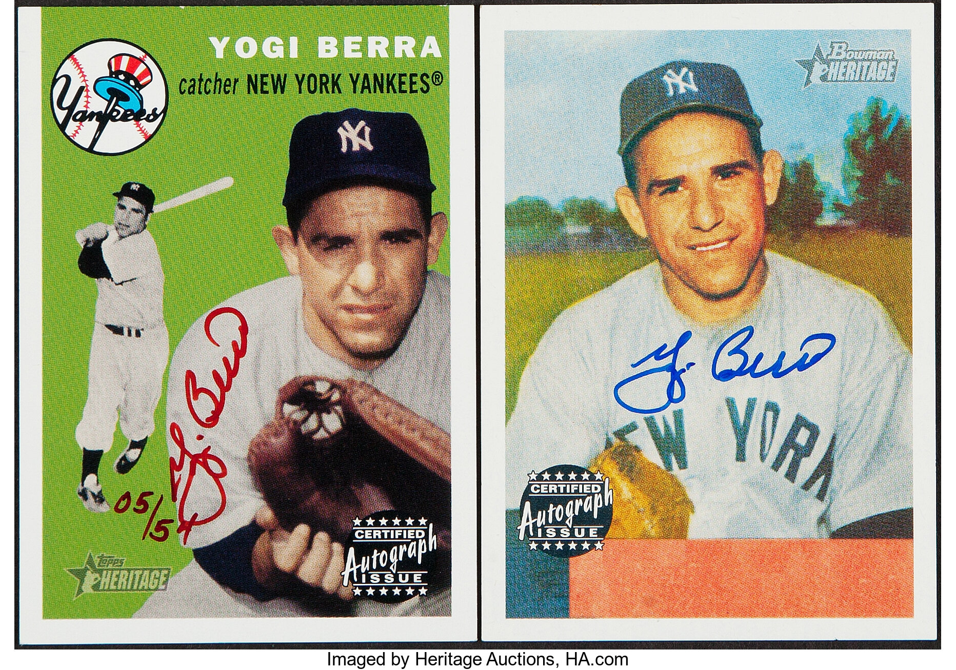 At Auction: CERTIFIED EARLY YOGI BERRA HAND SIGNED NEW YORK