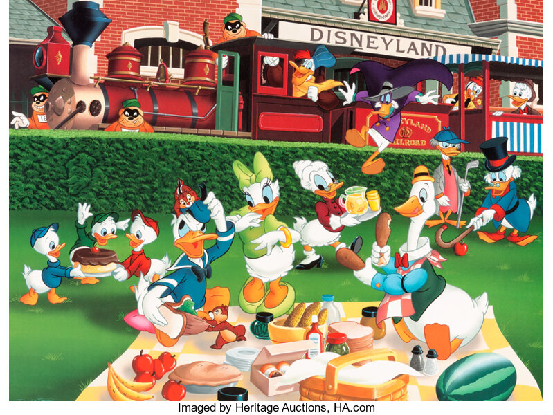 Donald's Family Picnic at Disneyland Limited Edition Fine Art