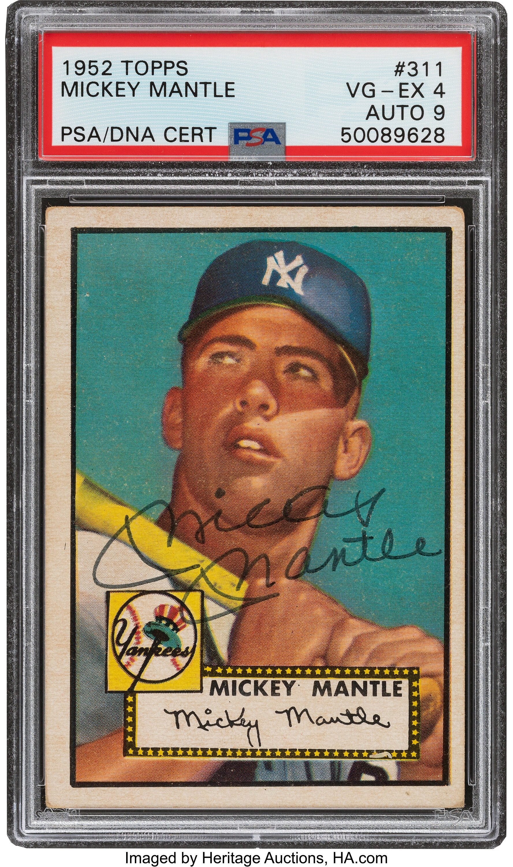 Lot Detail - Mickey Mantle Autographed 1952 New York Yankees