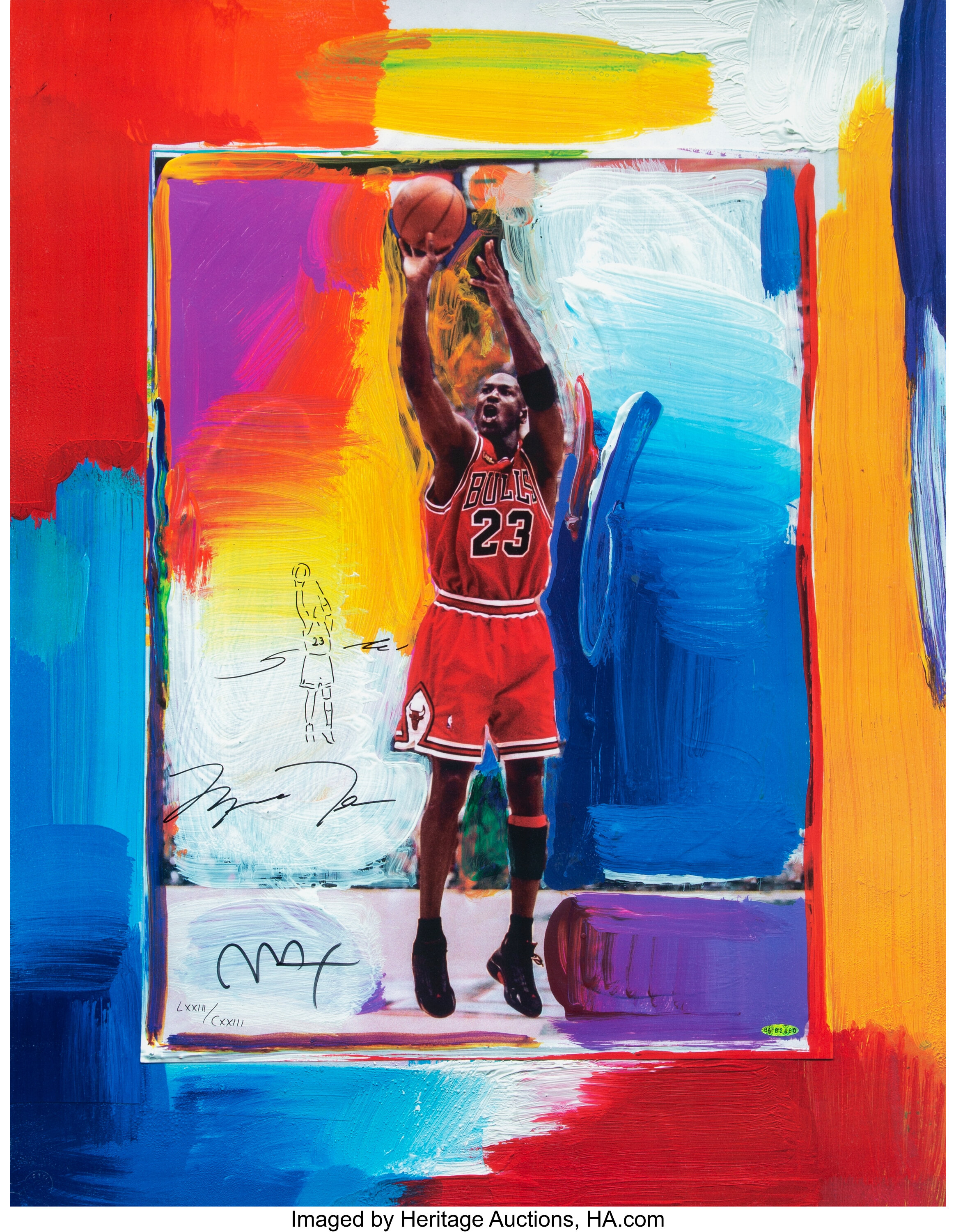 1990's Michael Jordan Signed Peter Max Lithograph with Remarque. | Lot ...