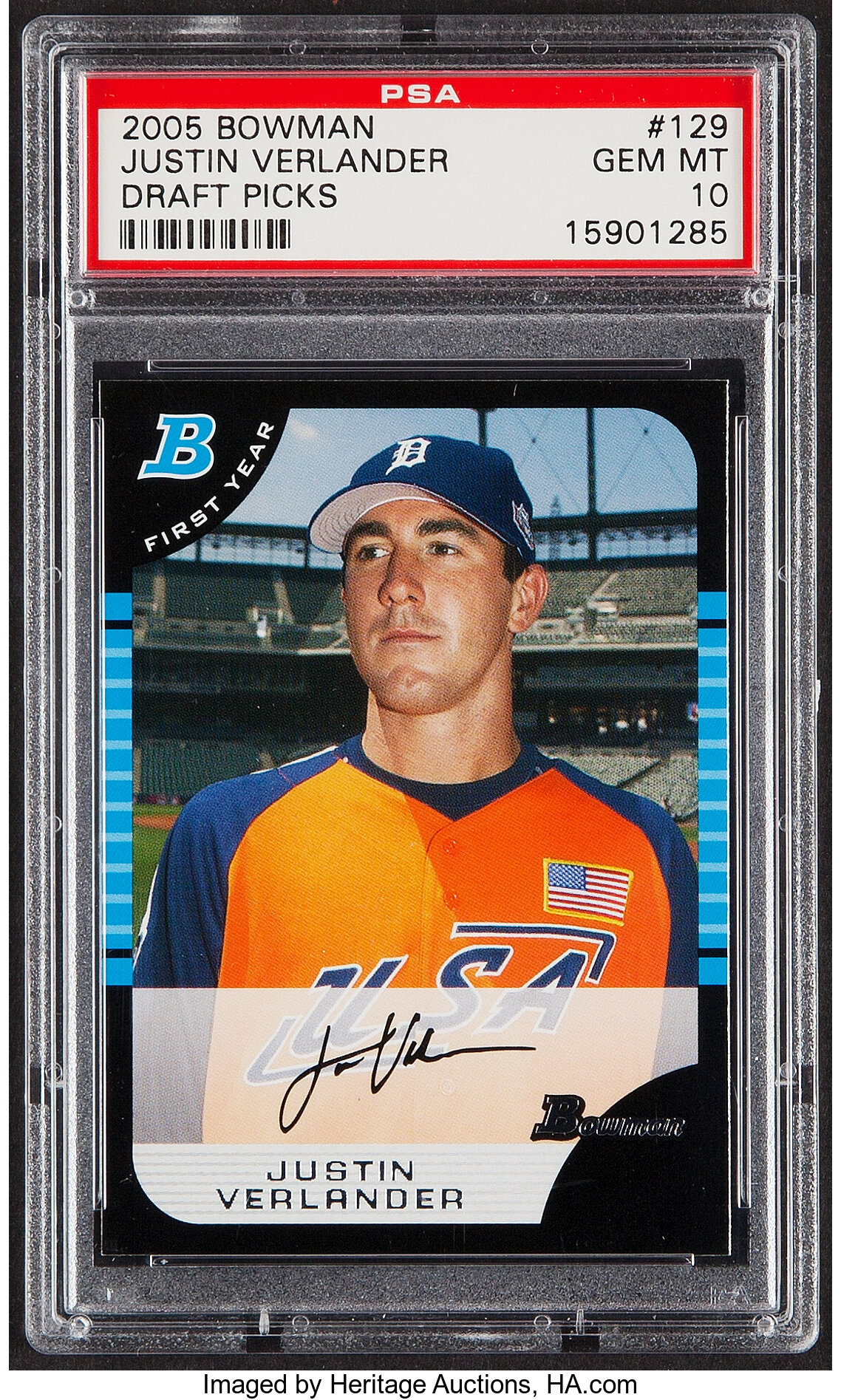 Justin Verlander 2005 Bowman Rookie Card