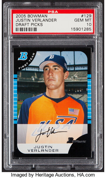 Justin Verlander 2005 Bowman Rookie Card