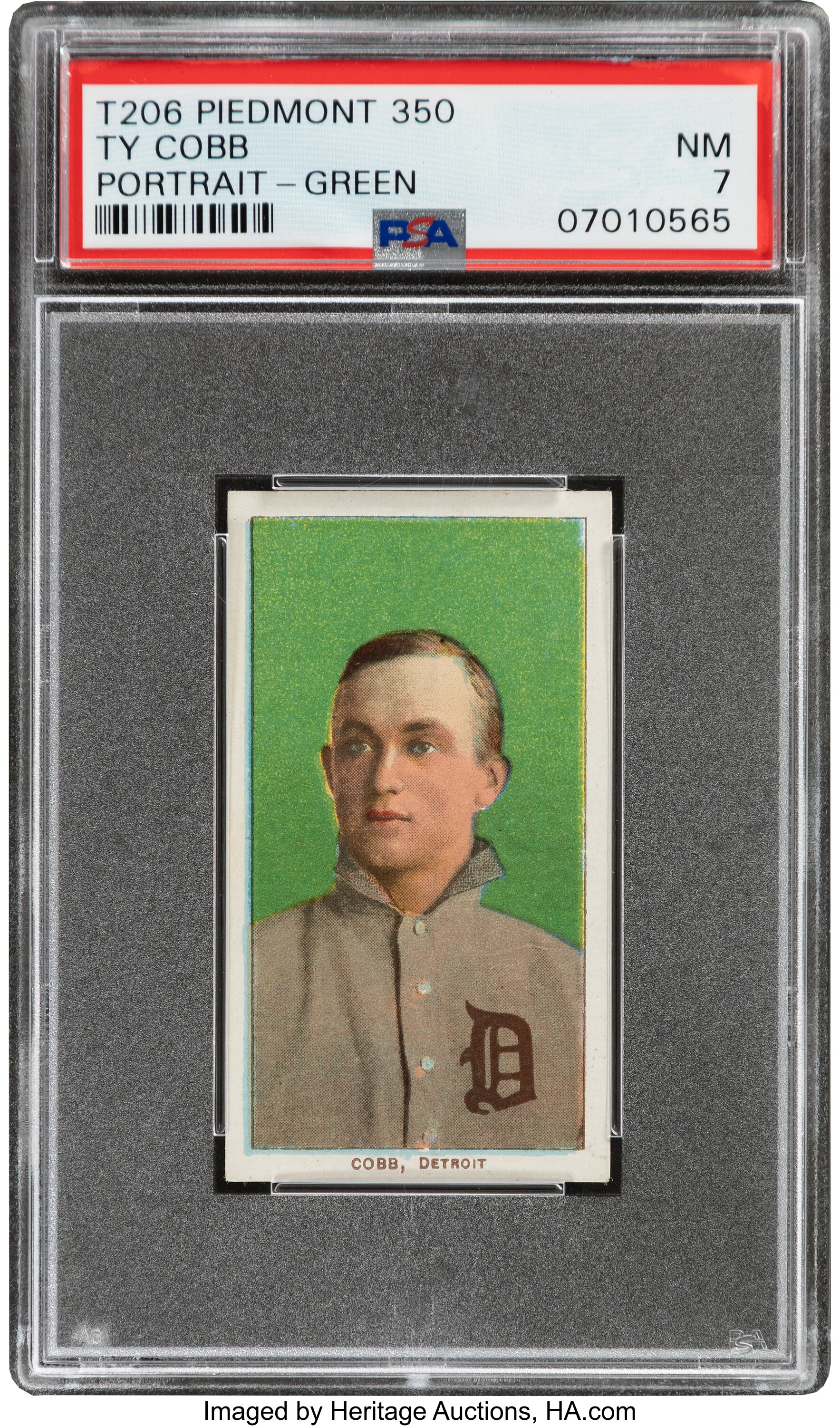 1909-11 T206 Piedmont 350 Ty Cobb (Portrait-Green) PSA NM 7 - Pop | Lot ...