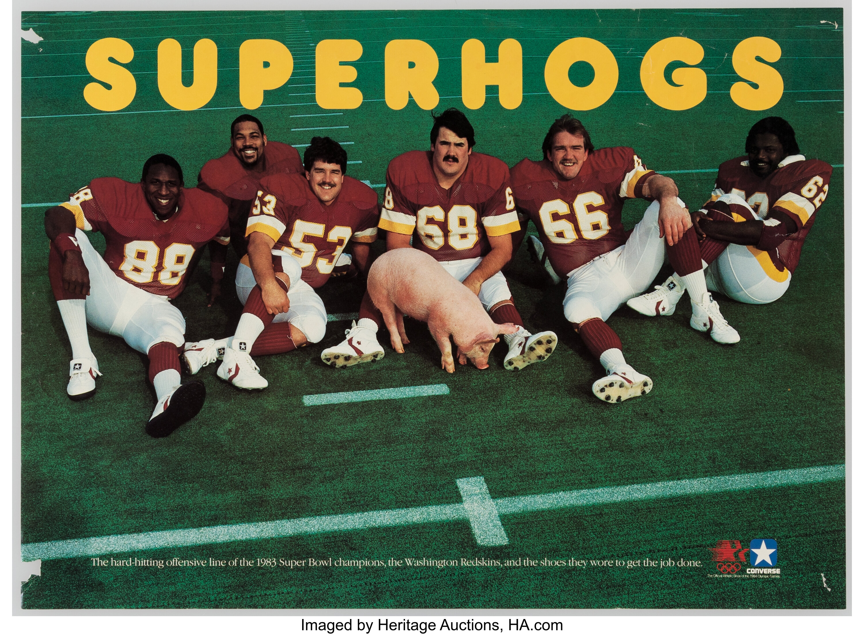 1983 Washington Redskins 'Super Hogs' Poster. Football