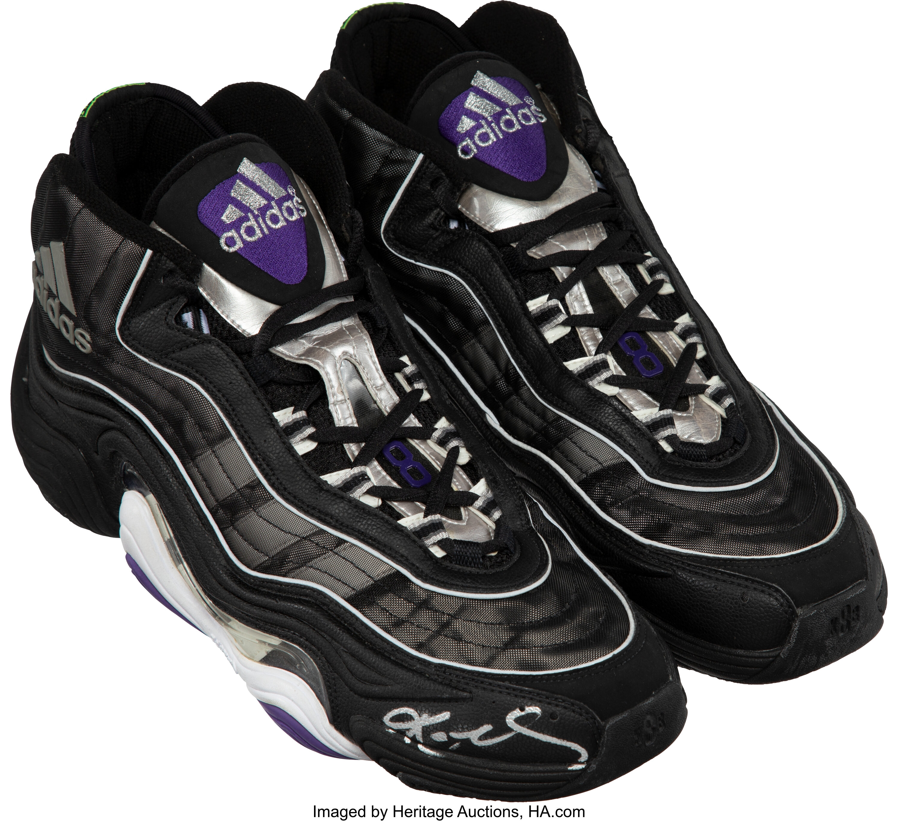 1998 Kobe Bryant Game Issued Signed Adidas Sneakers Lot 53357 Heritage Auctions