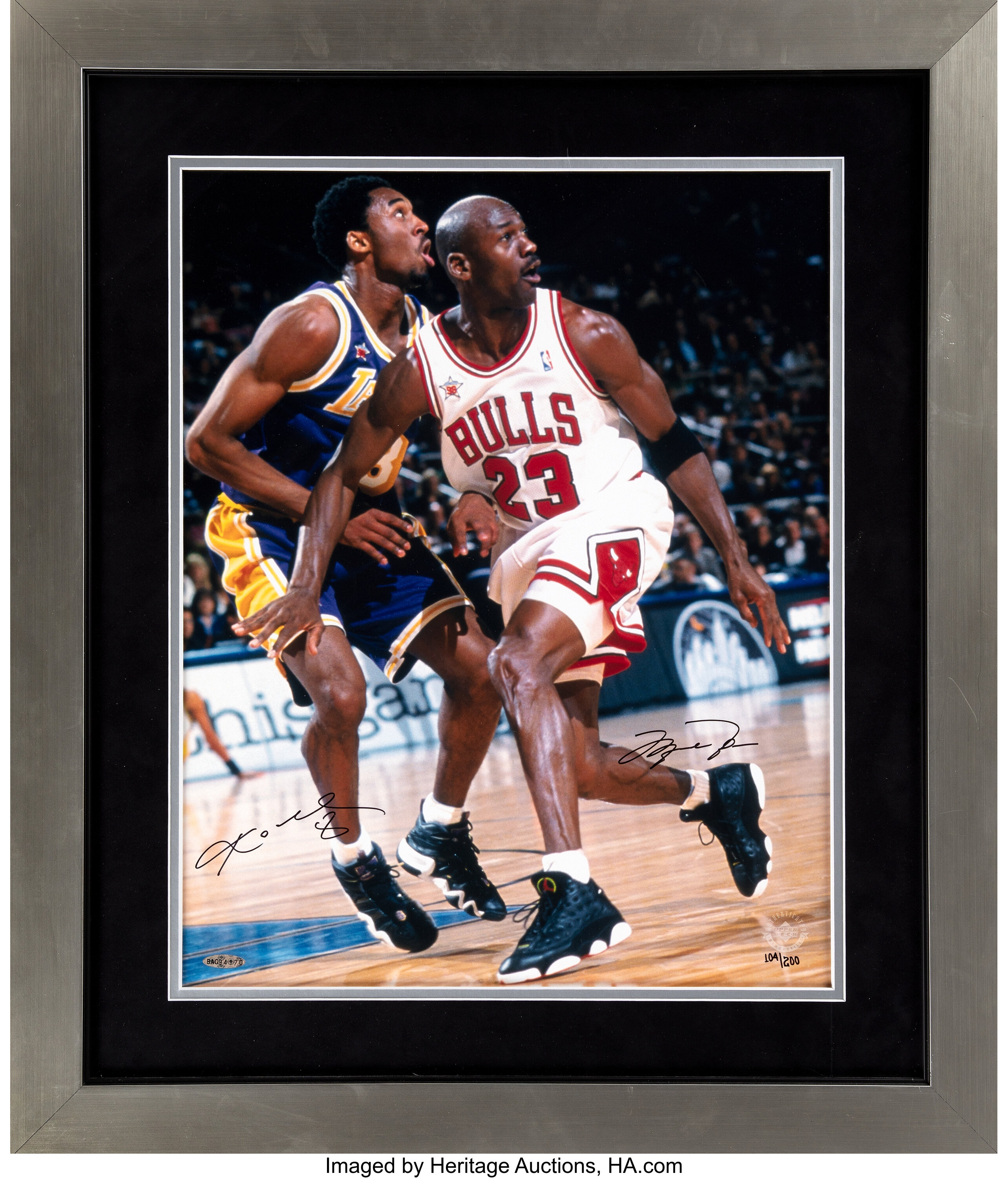 Circa 1998 Michael Jordan & Kobe Bryant Dual-Signed Oversized UDA