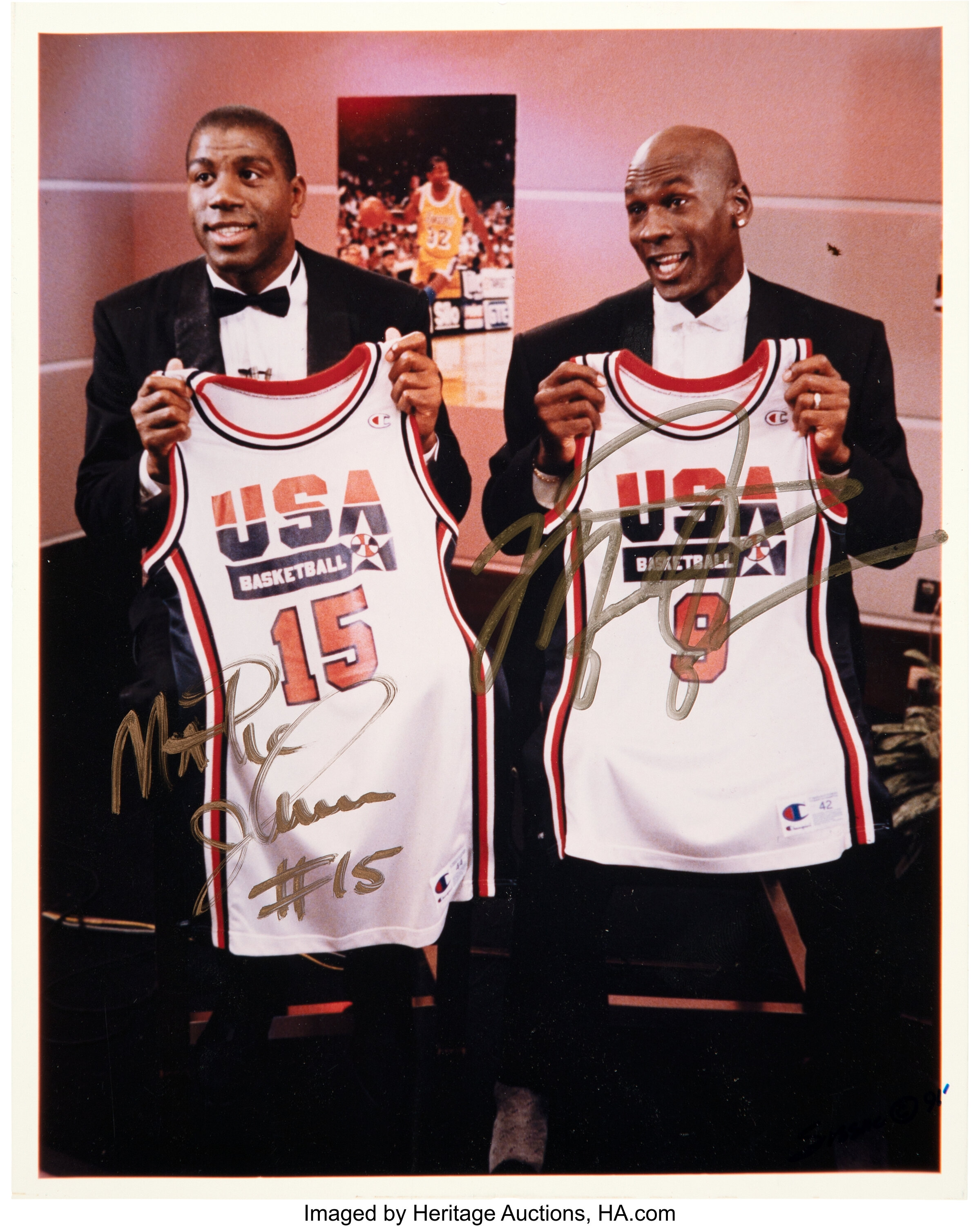 1992 Michael Jordan & Magic Johnson "Dream Team" Signed Original | Lot  #59624 | Heritage Auctions