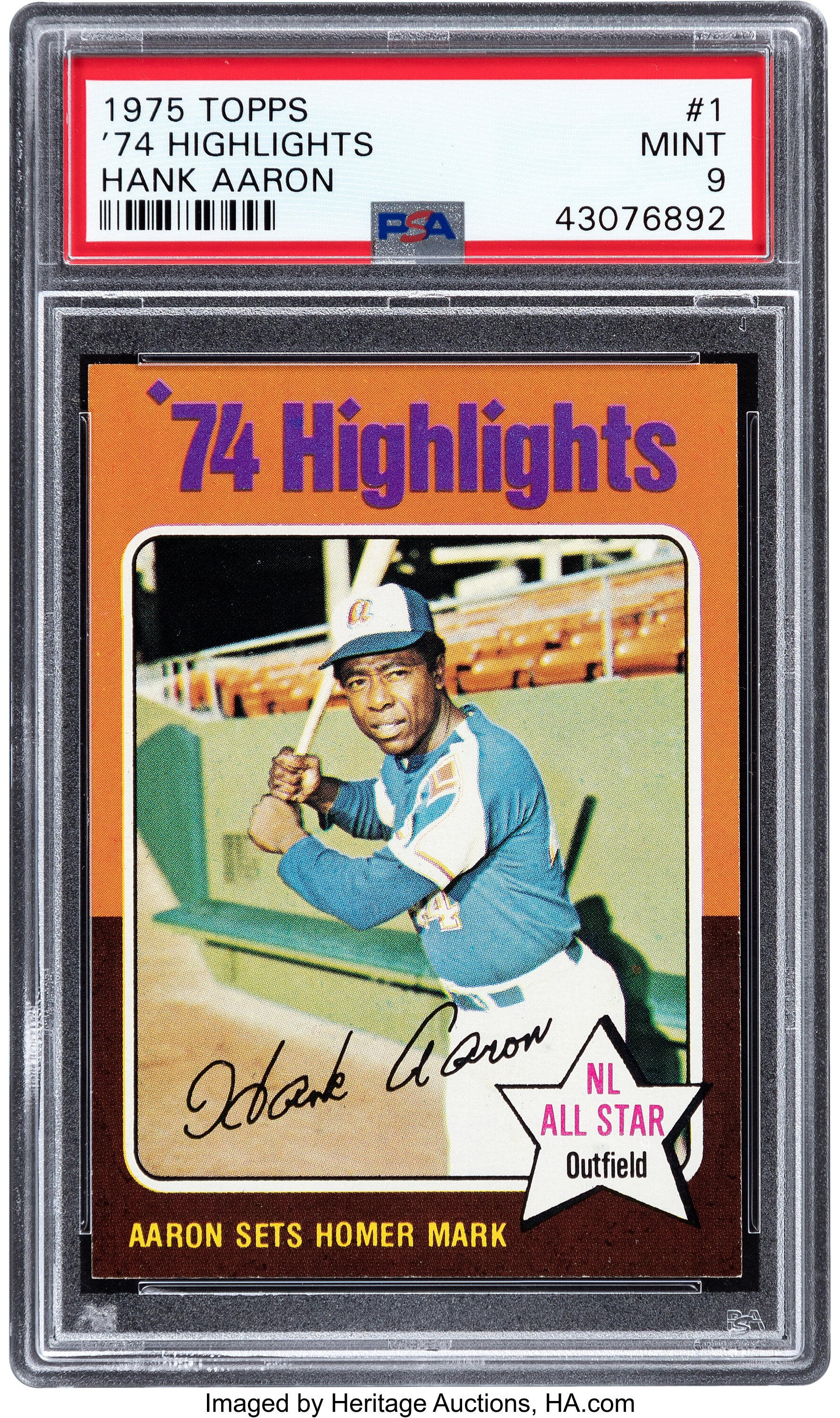 1975 Topps '74 Highlights (Hank Aaron)