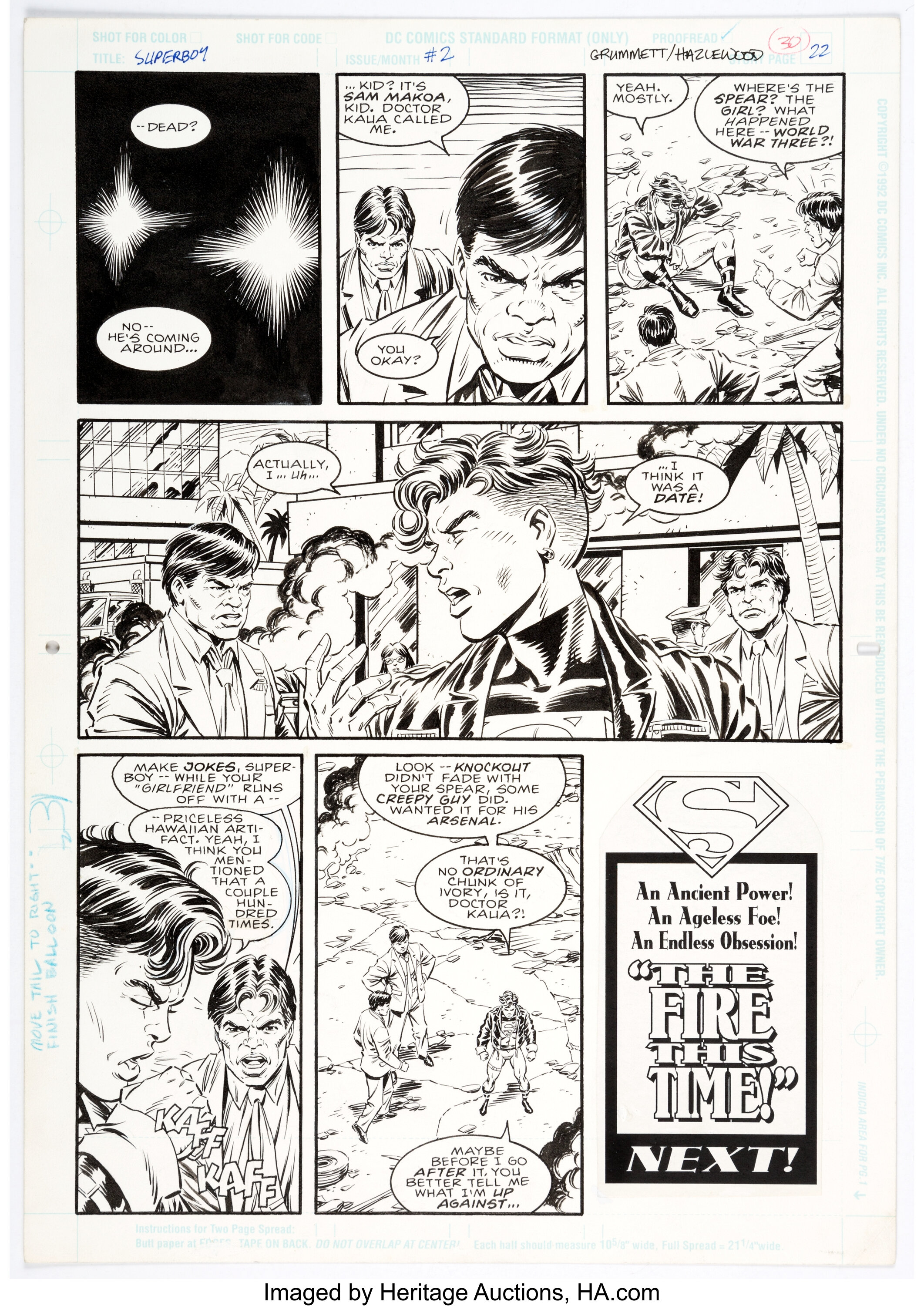 Tom Grummett And Doug Hazlewood Superboy 2 And 3 Story Pages Lot 15556 Heritage Auctions 9699