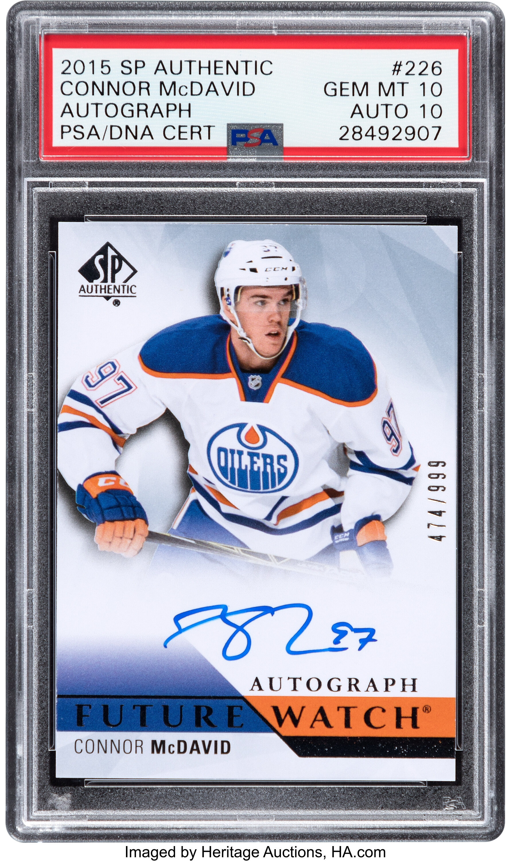 2015 SP Authentic Connor McDavid (Autograph) #226 PSA Gem Mint 10 ...