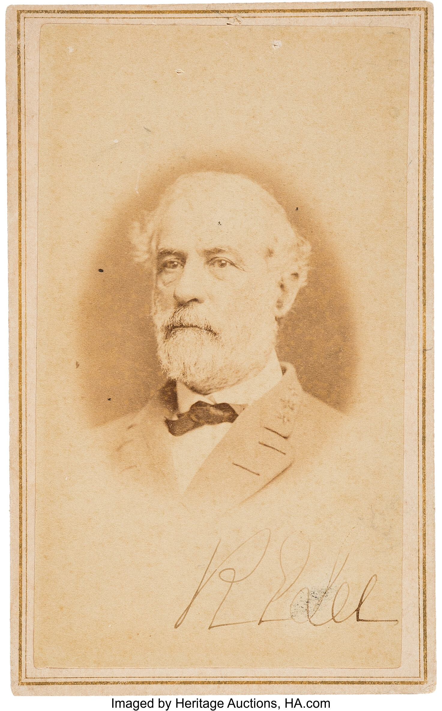 Robert E. Lee Carte de Visite Signed ... Autographs Military | Lot ...