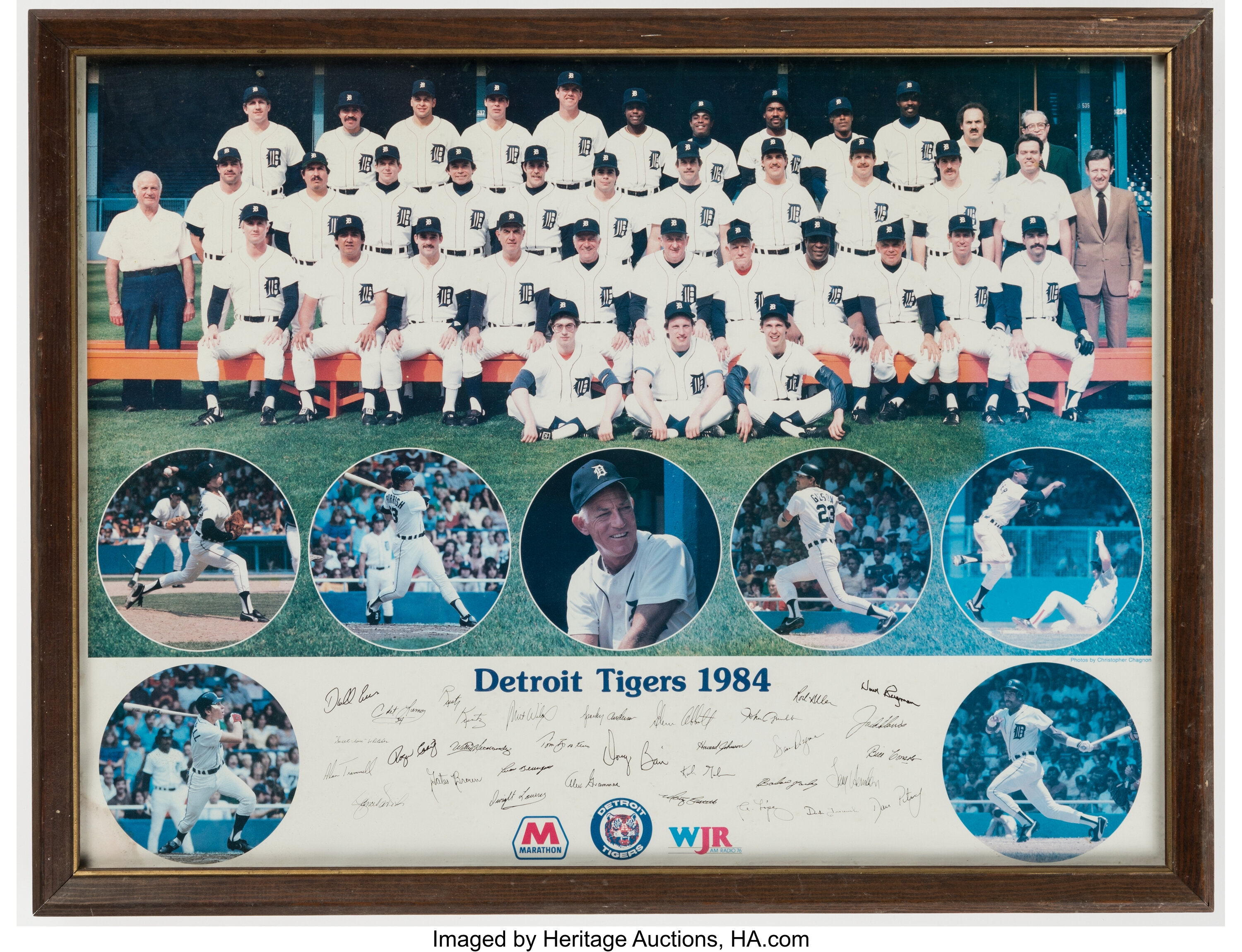 1984 Detroit Tigers World Series Framed Newspaper Front Page 