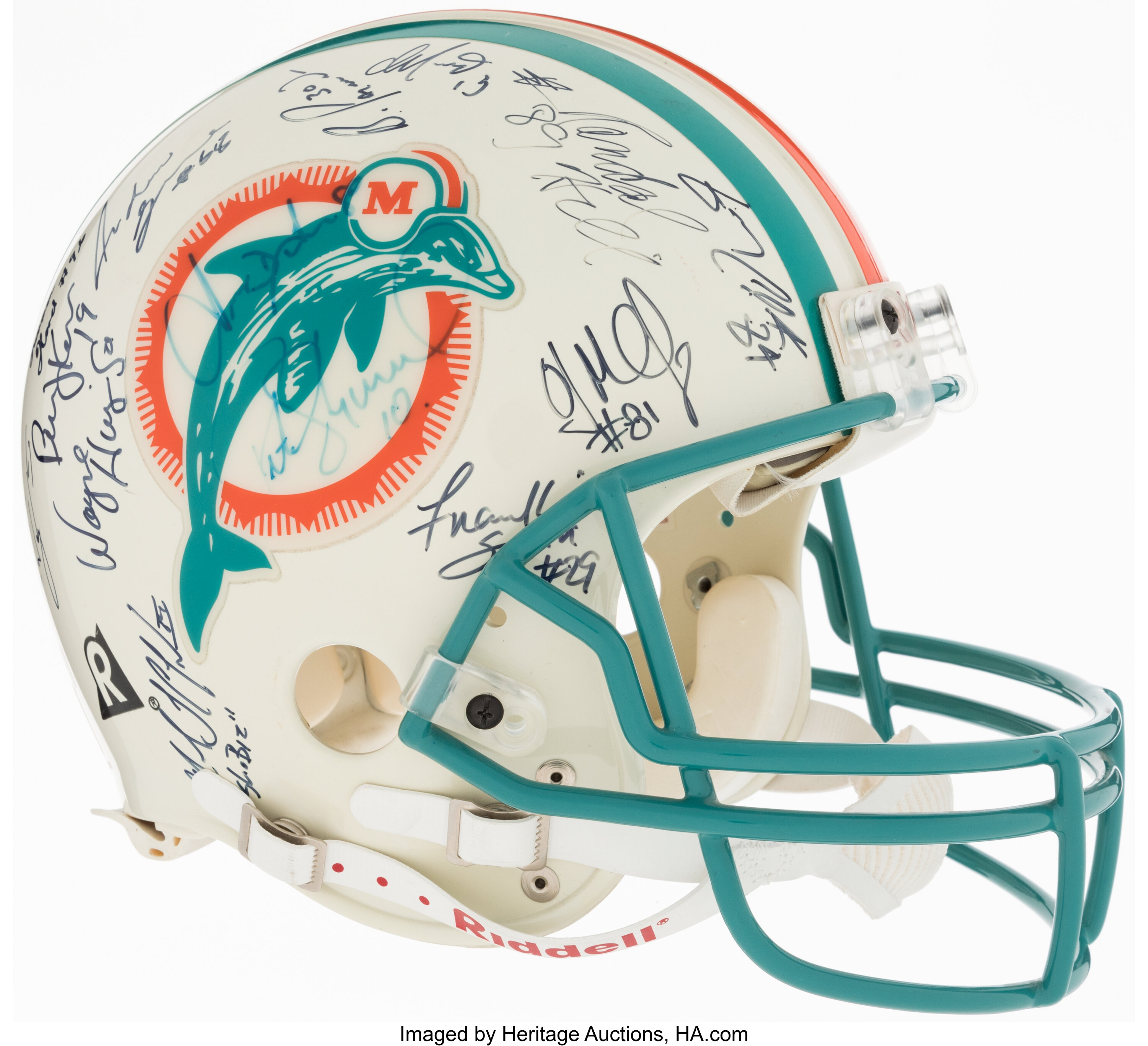 1995 Miami Dolphins Team Signed Full-Sized Helmet.  Football, Lot  #43230