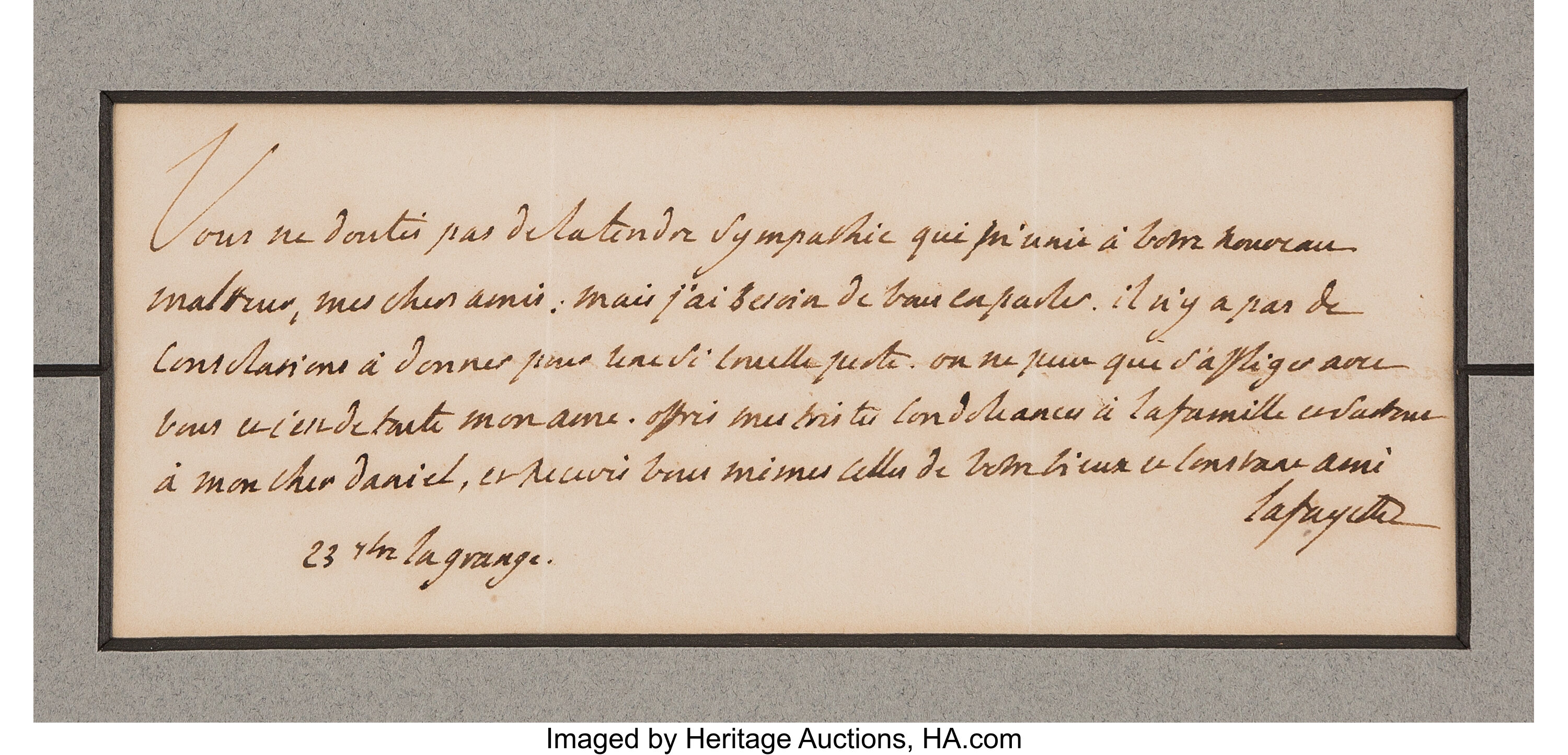 Gilbert Du Motier Marquis De Lafayette Autograph Letter Signed Lot 472 Heritage Auctions