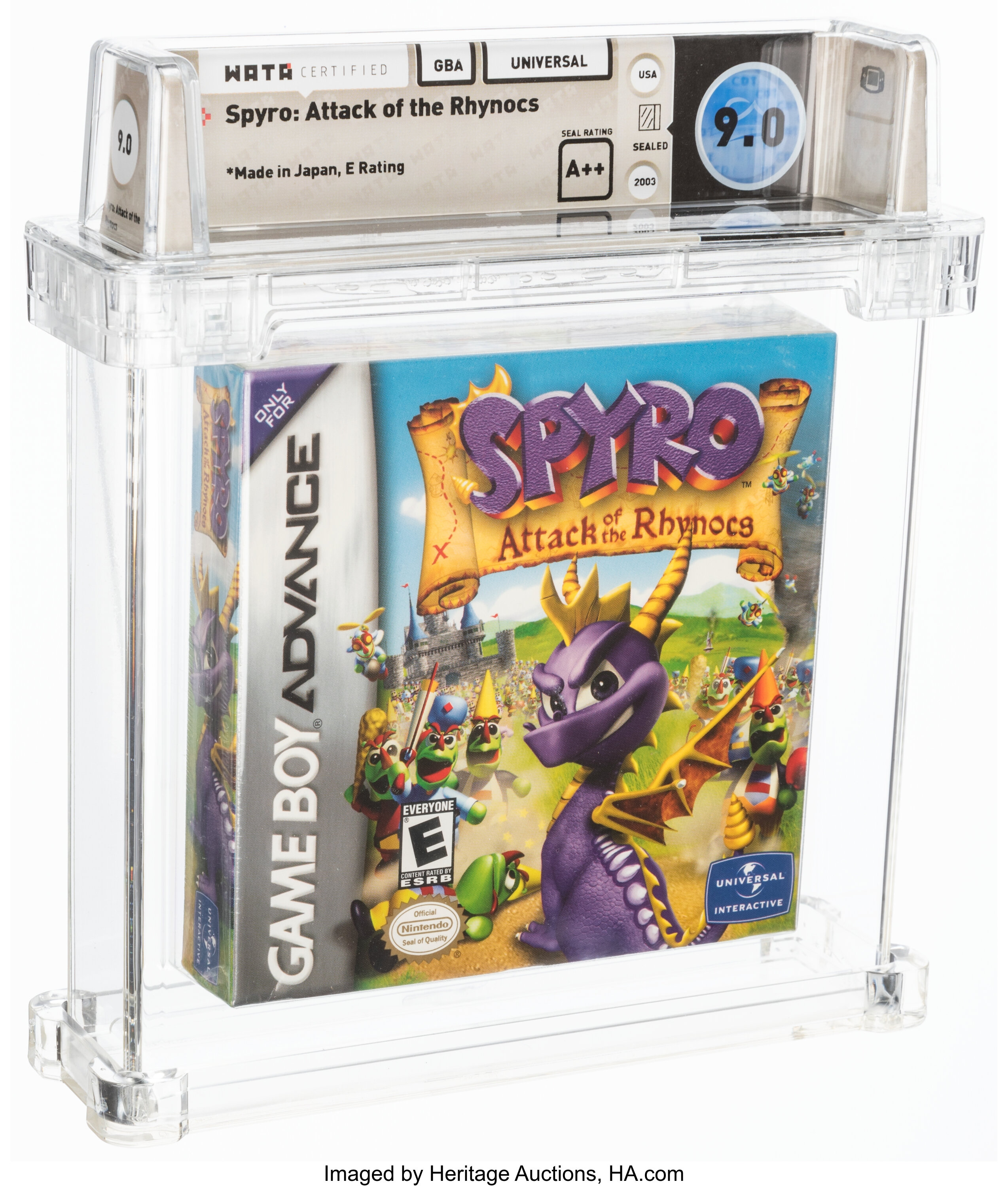 Spyro Attack Of The Rhynocs Wata 9 0 A Sealed Gba Universal Lot Heritage Auctions