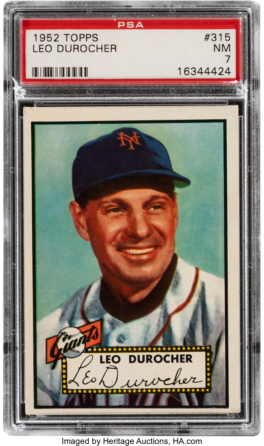 1952 Topps Leo Durocher #315 PSA NM 7