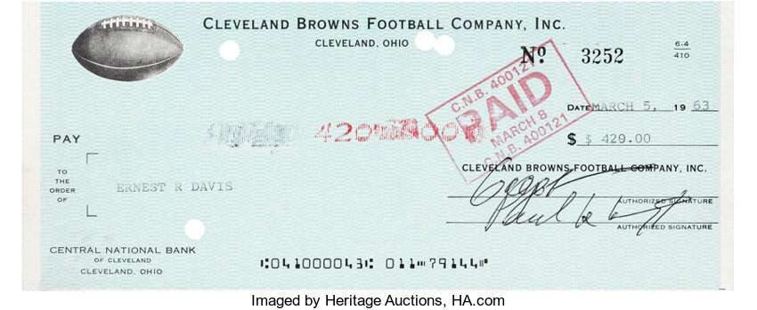 Davis' only NFL appearance at Cleveland - Cleveland Browns